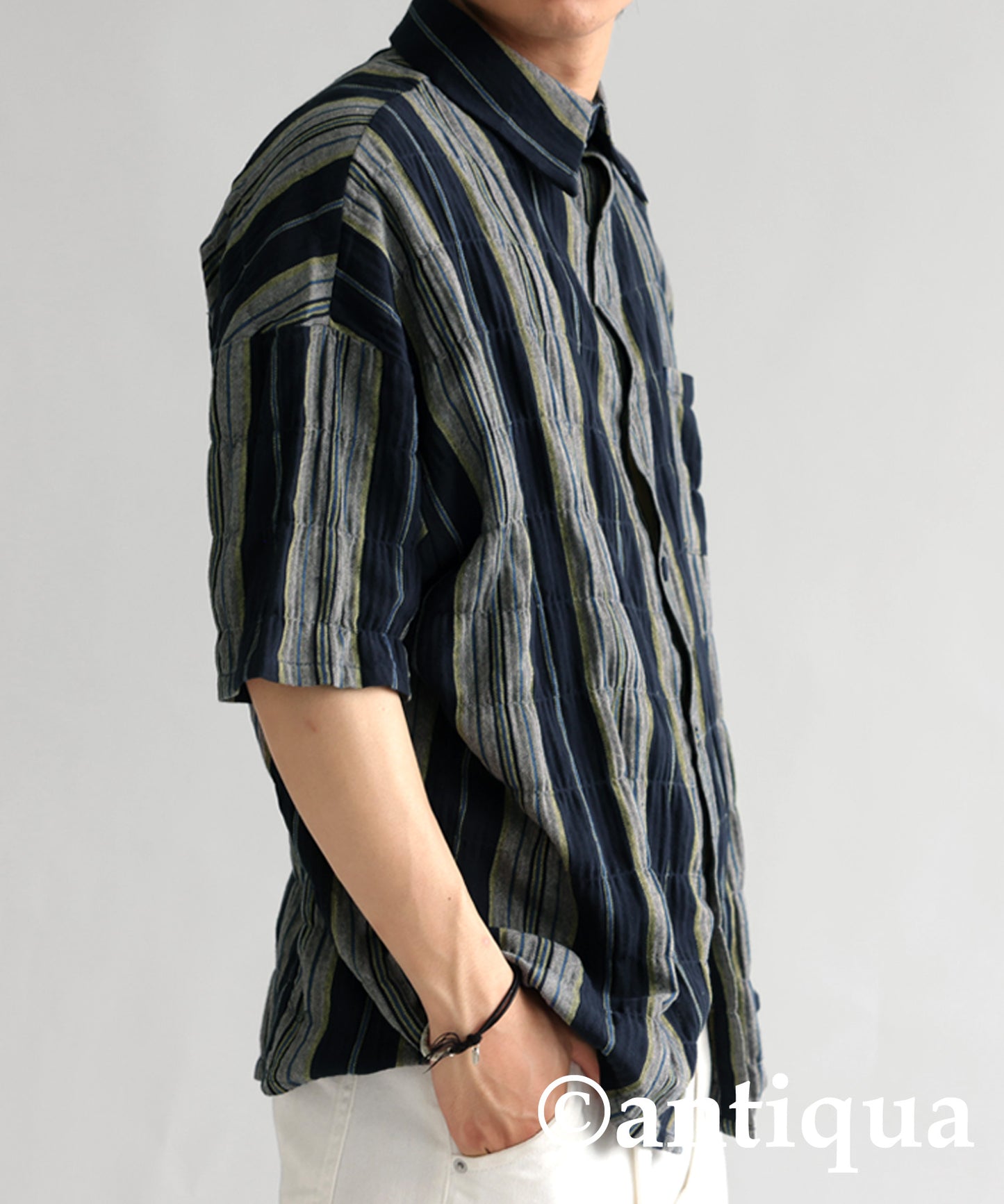 Ethnic striped pattern shirt Men's