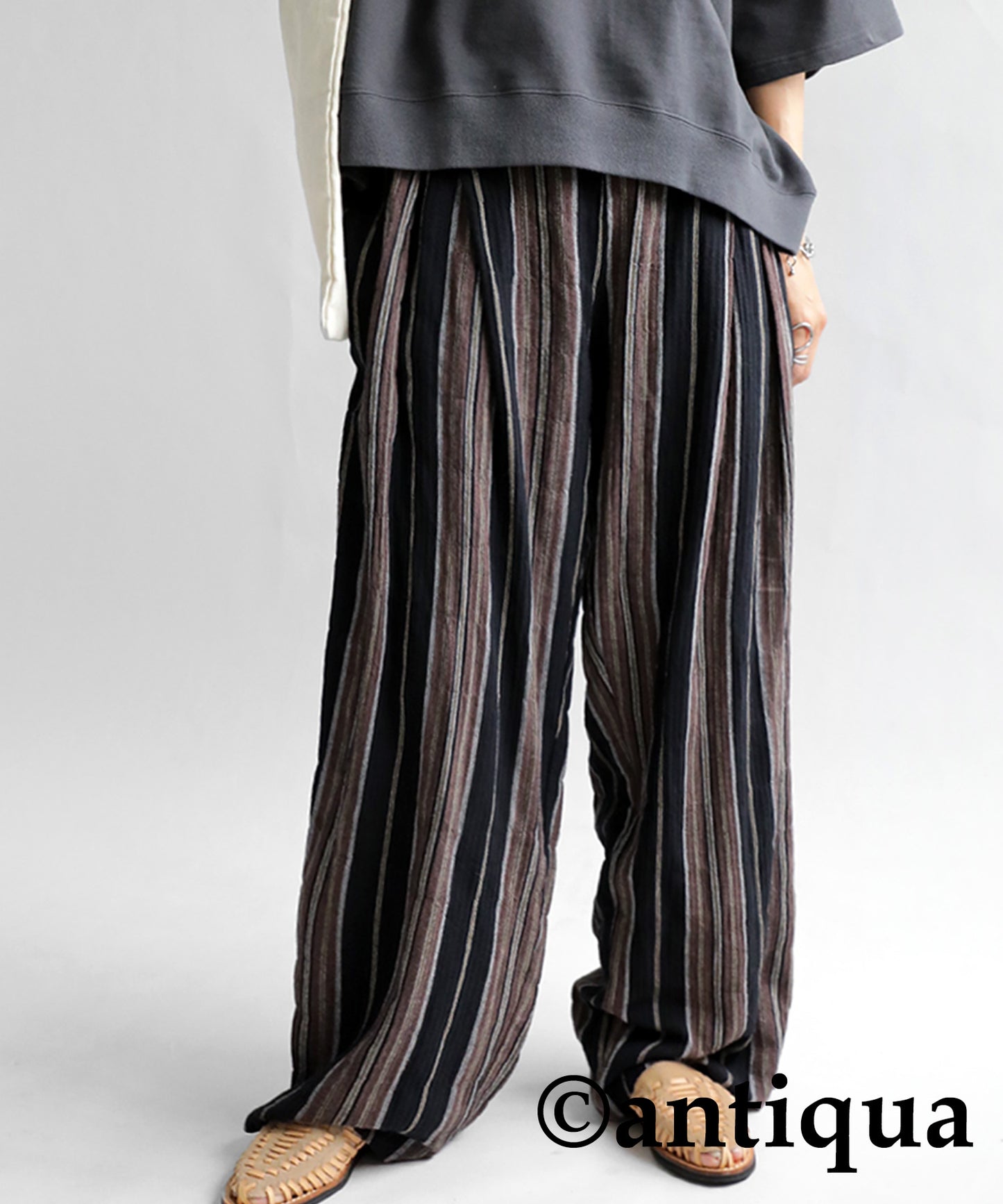 Ethnic pattern striped pants Ladies