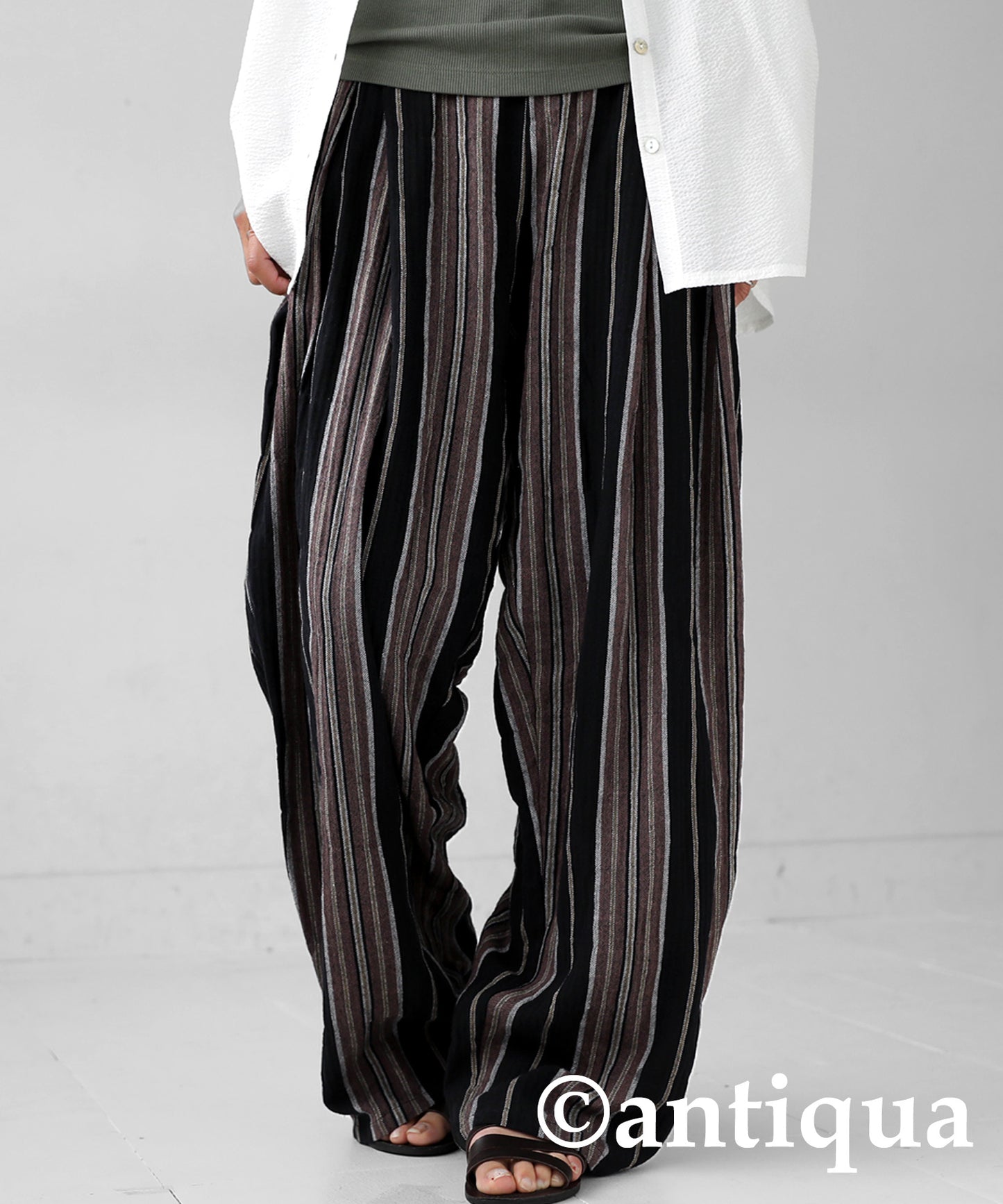 Ethnic pattern striped pants Ladies