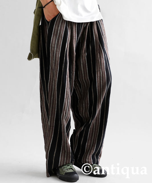 Ethnic pattern striped pants Men's