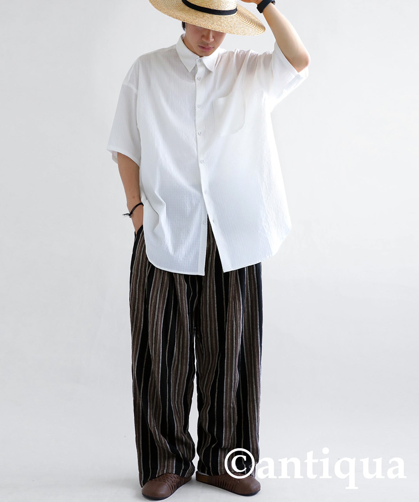 Ethnic pattern striped pants Men's