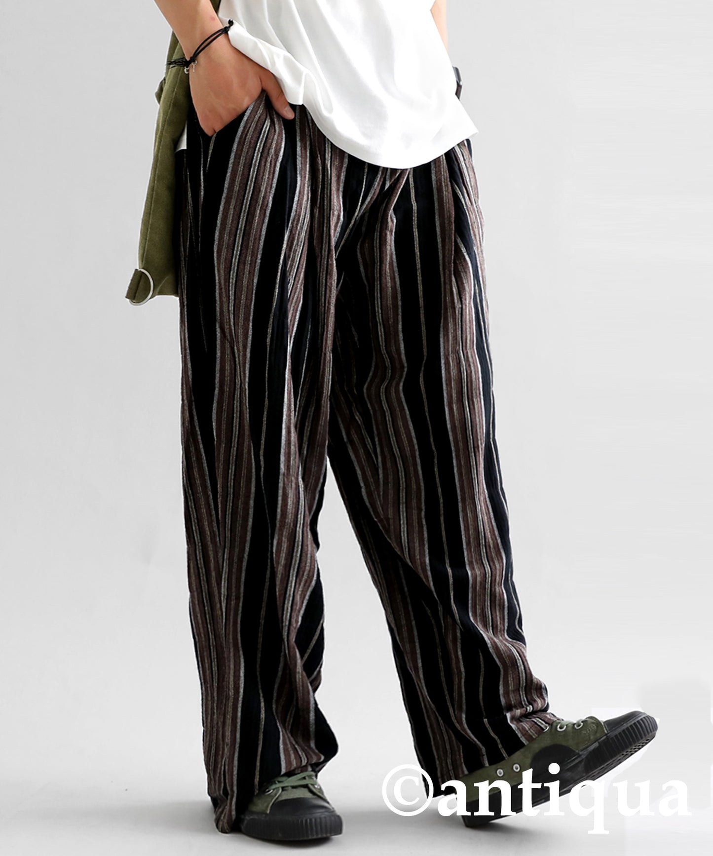 Ethnic pattern striped pants Men's