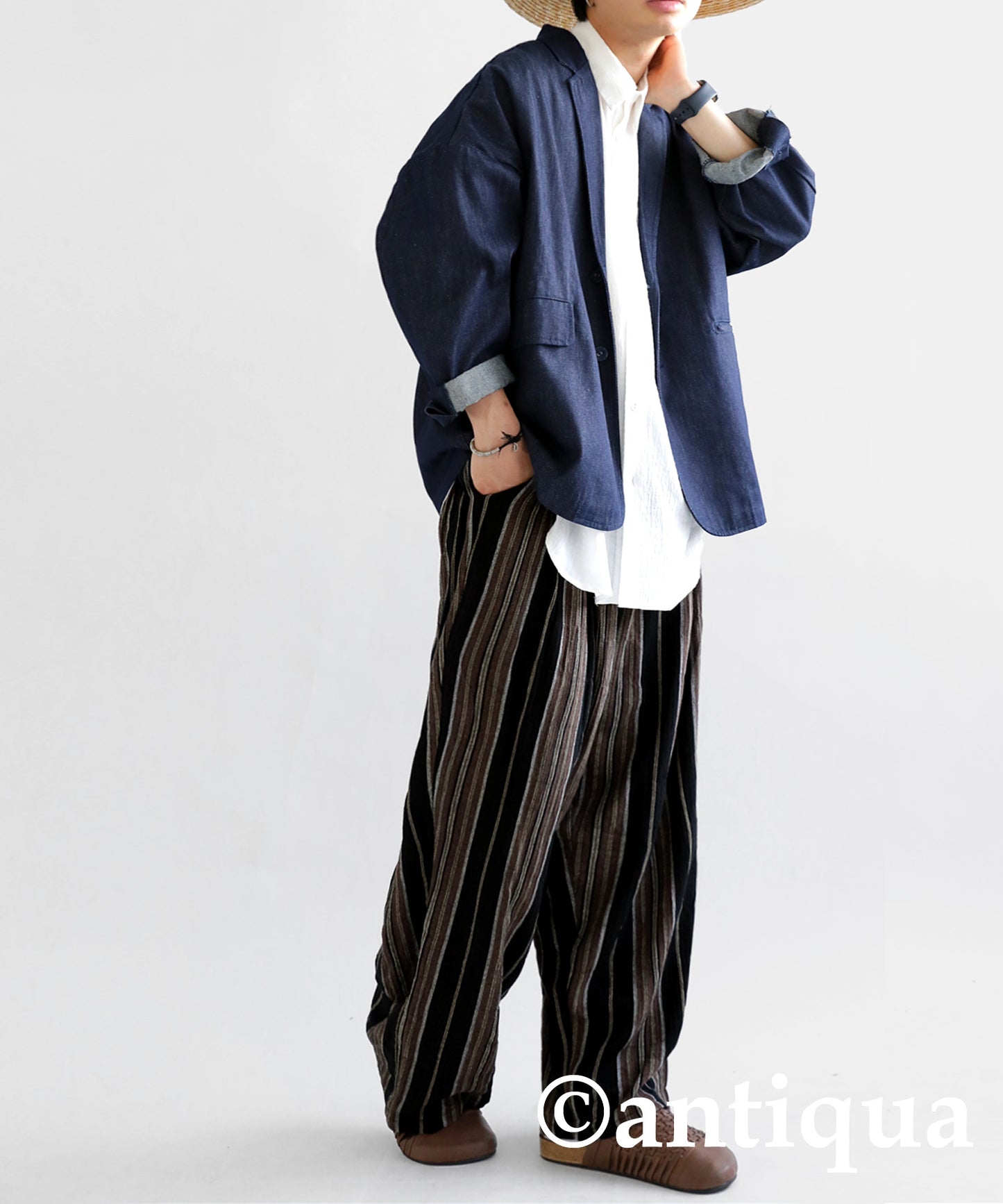 Ethnic pattern striped pants Men's