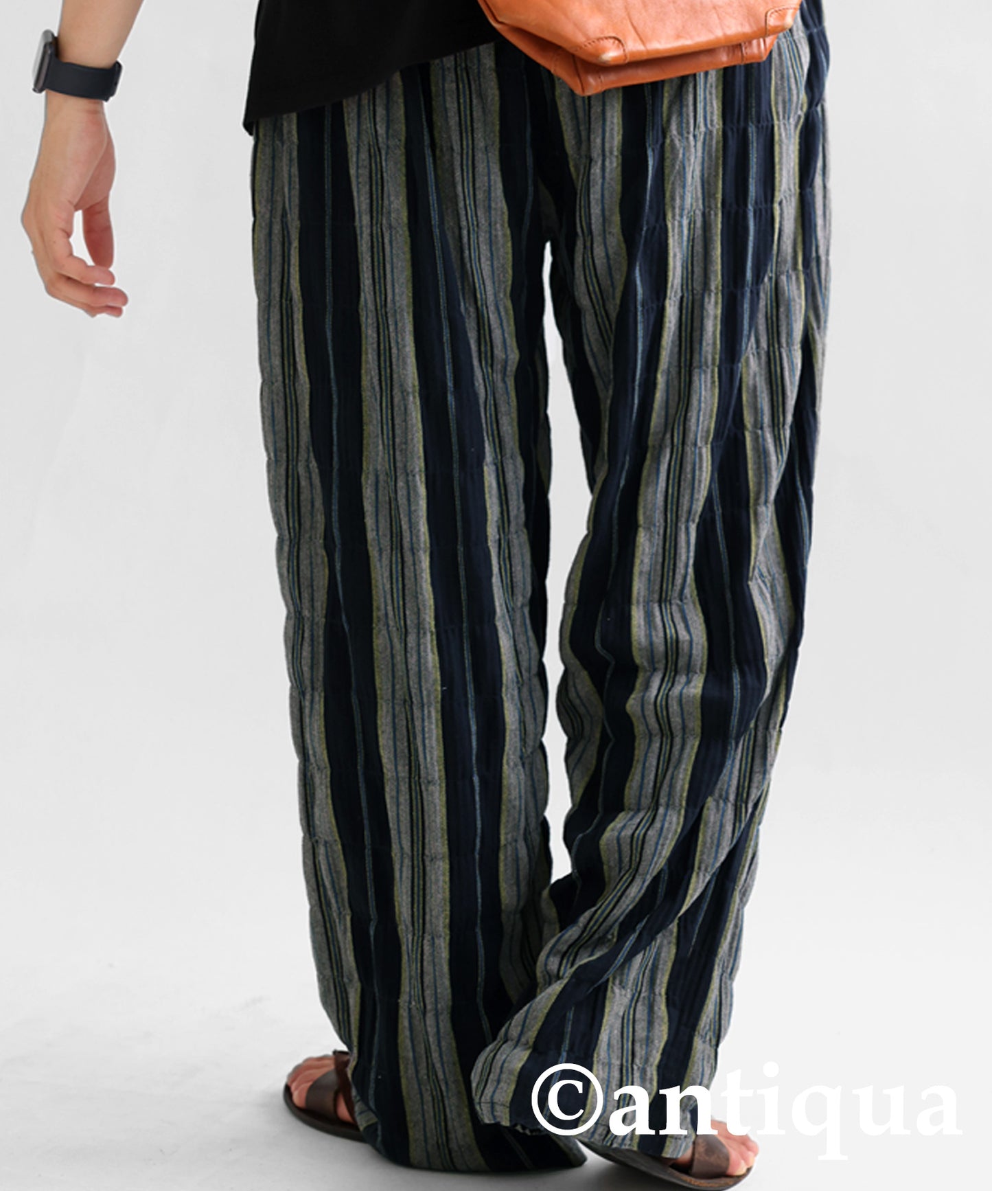 Ethnic pattern striped pants Men's