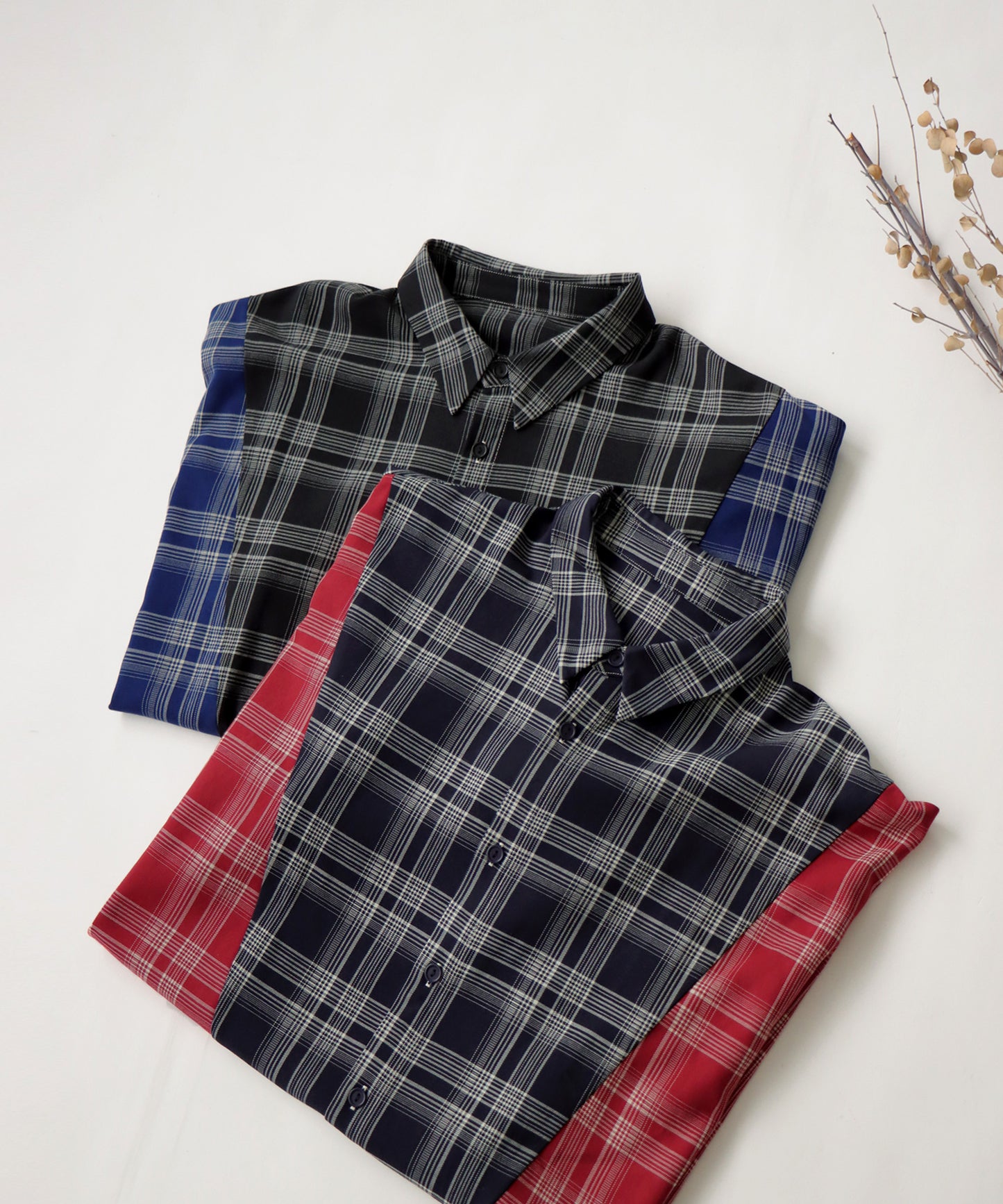 Switching checkd shirt Men's