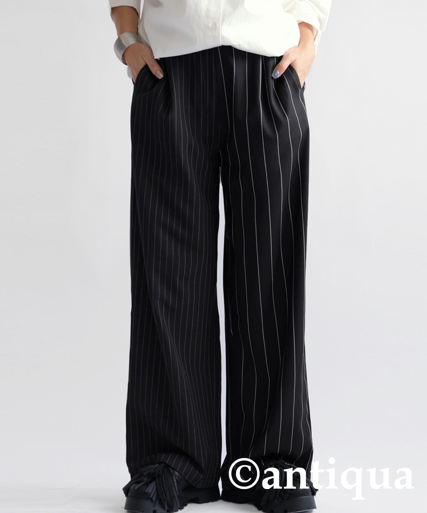 Striped Tuck Pants Ladies