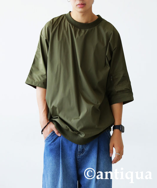 MA-1 style nylon short sleeve tops Men's