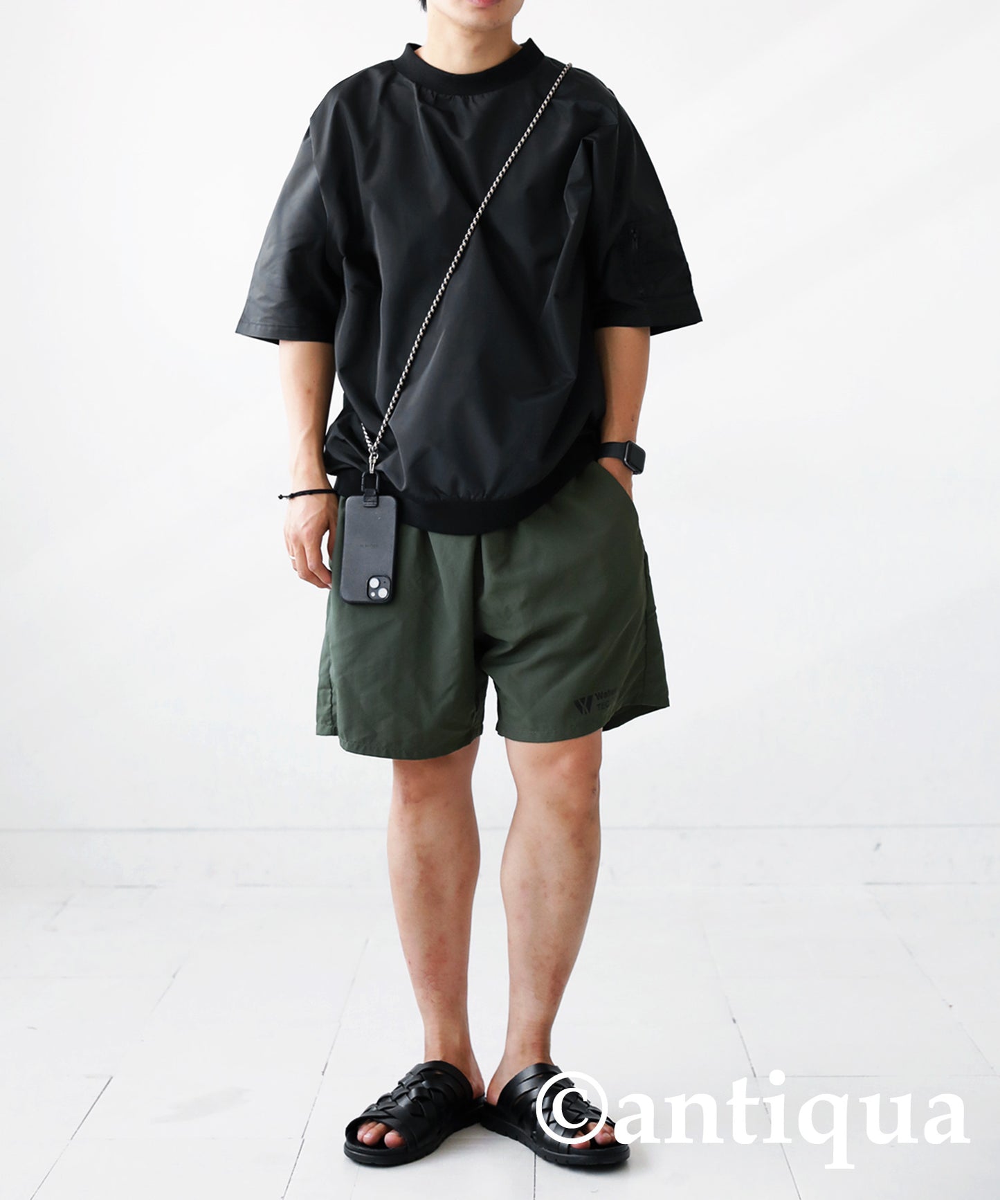 MA-1 style nylon short sleeve tops Men's