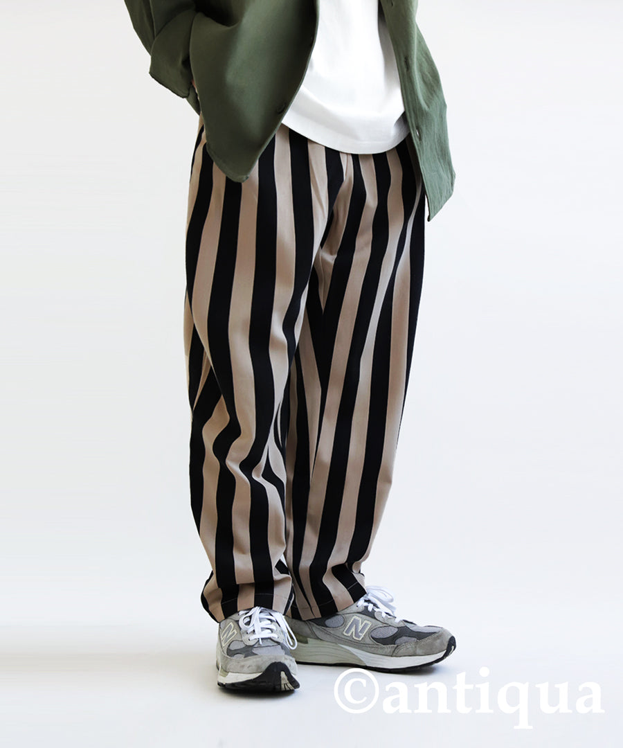 Men's tapered full-length pants vertical stripe