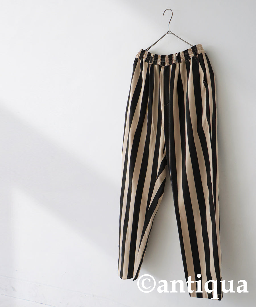 Men's tapered full-length pants vertical stripe