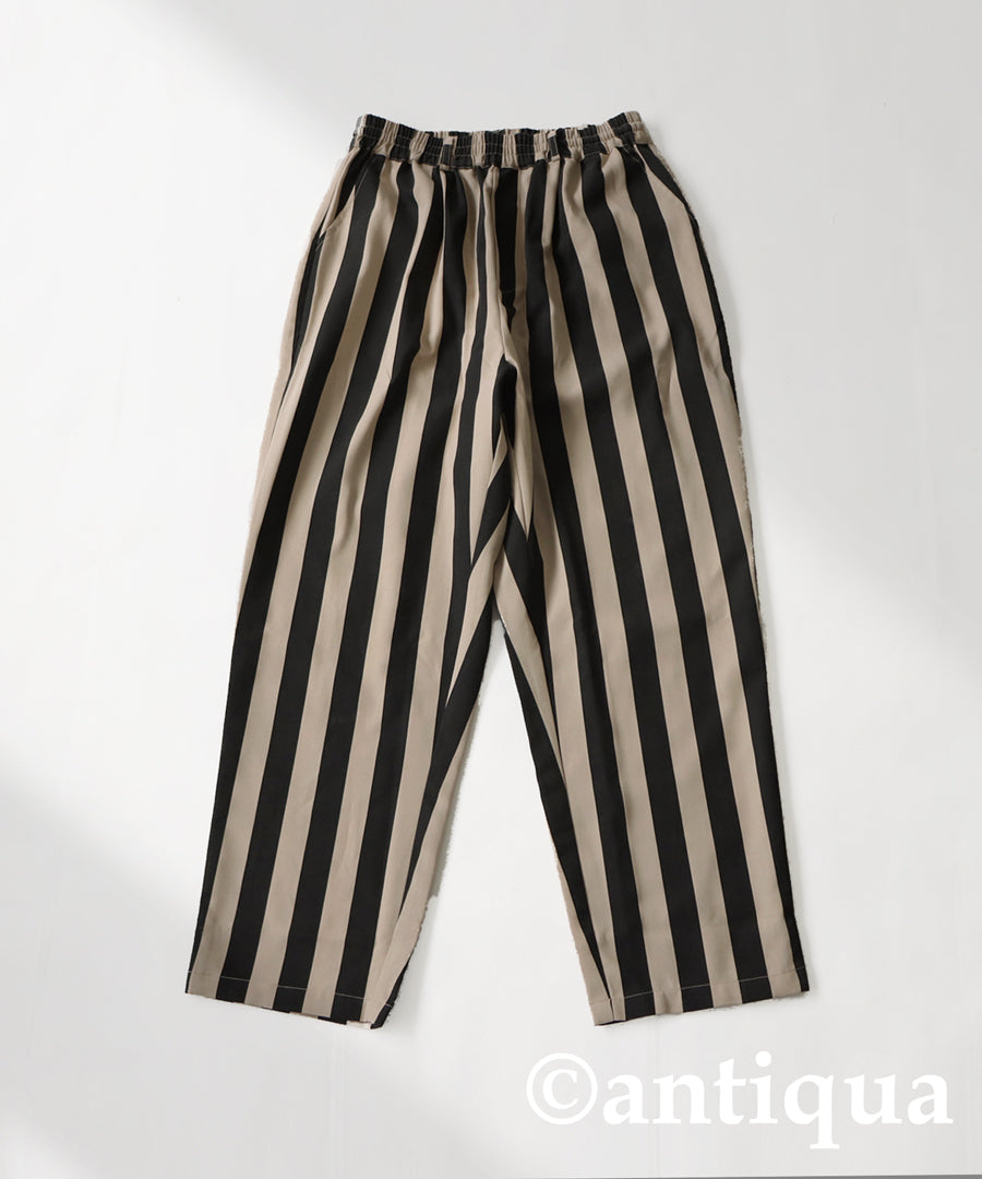 Men's tapered full-length pants vertical stripe