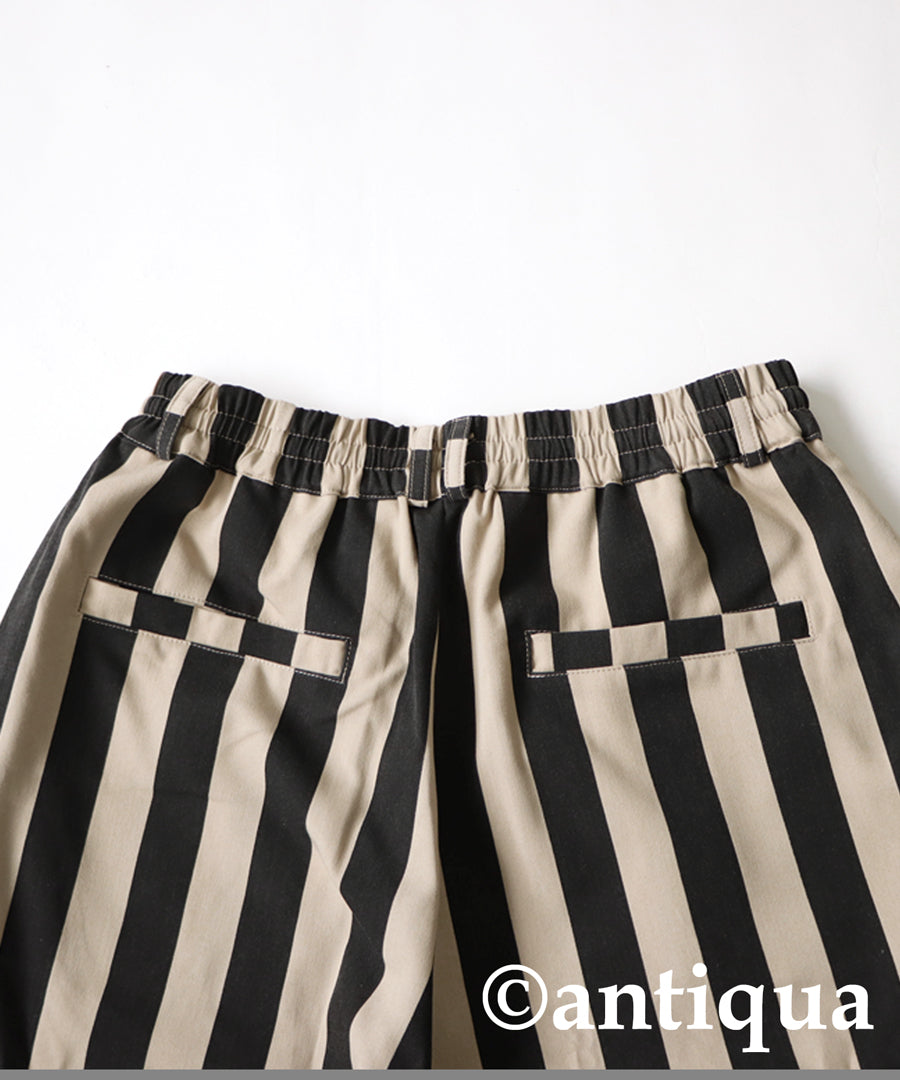 Men's tapered full-length pants vertical stripe