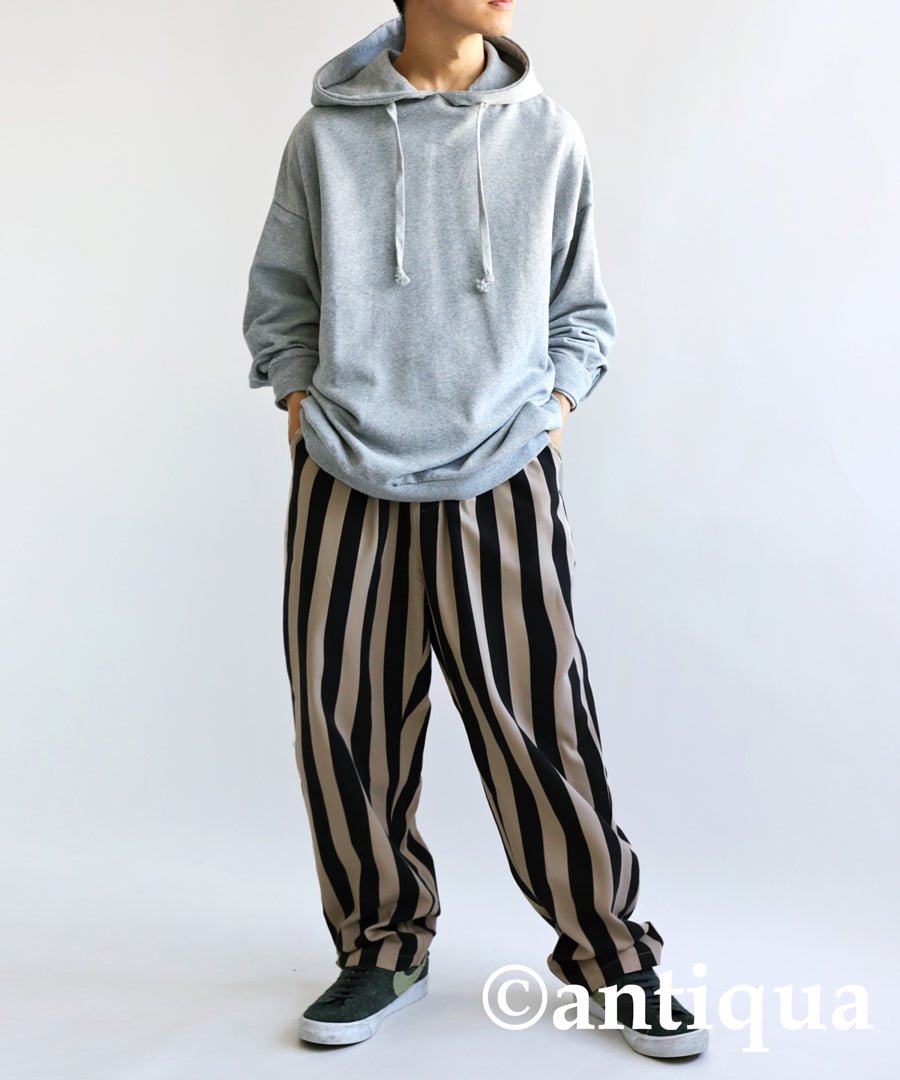 Men's tapered full-length pants vertical stripe