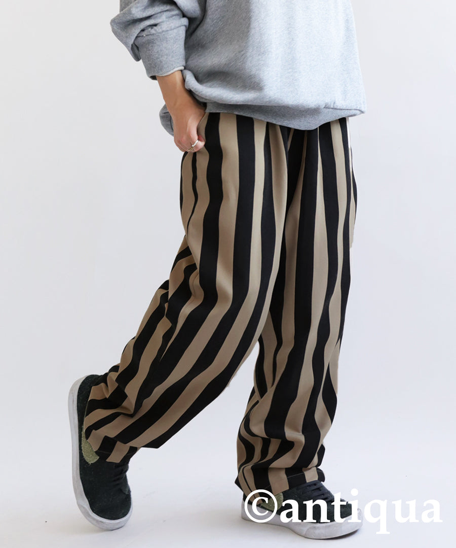 Men's tapered full-length pants vertical stripe