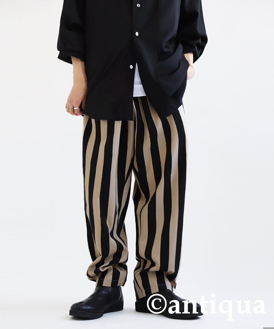 Men's tapered full-length pants vertical stripe