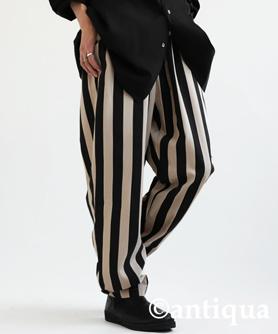 Men's tapered full-length pants vertical stripe