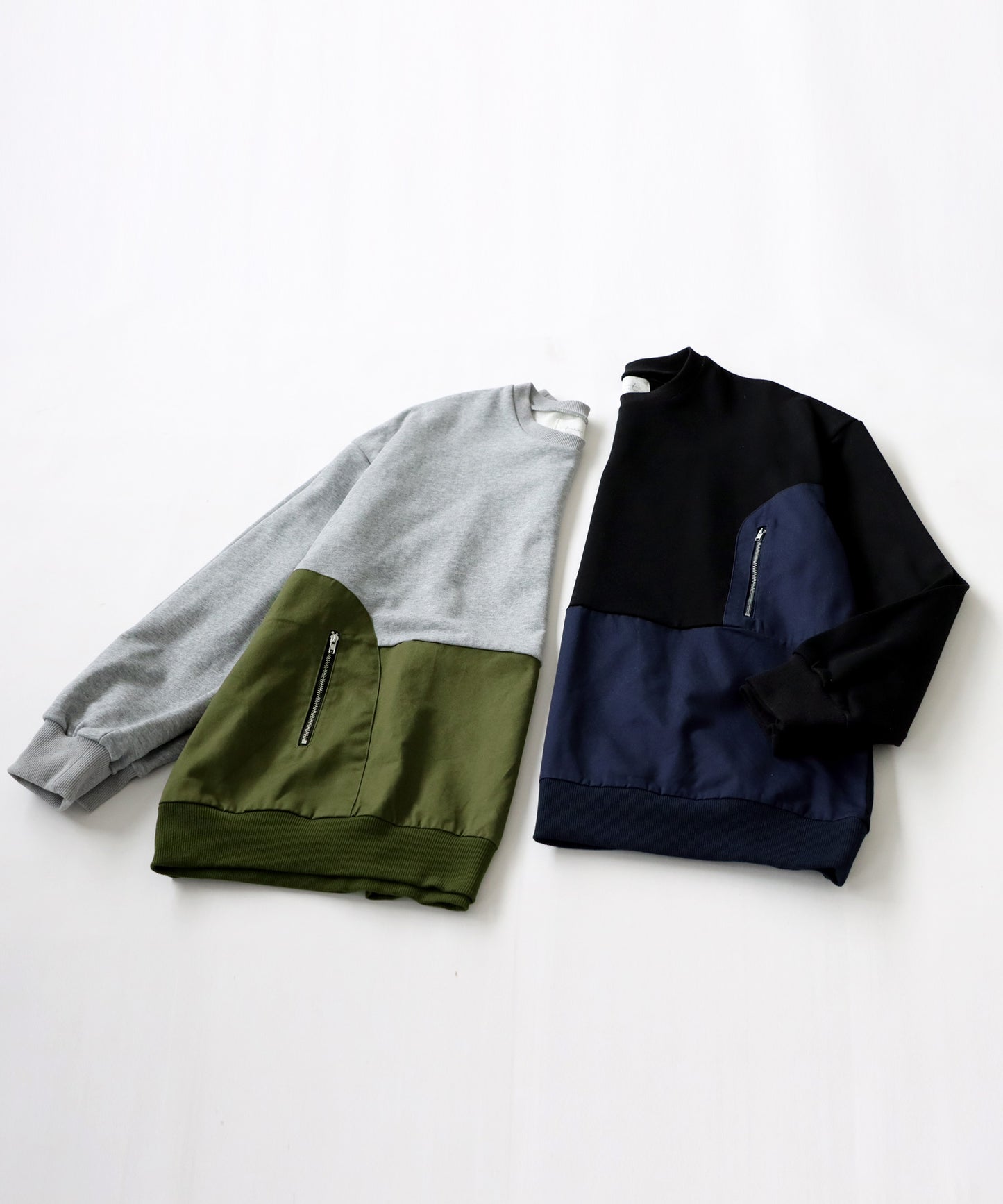 Different Materials Switching Sweatshirt Men's