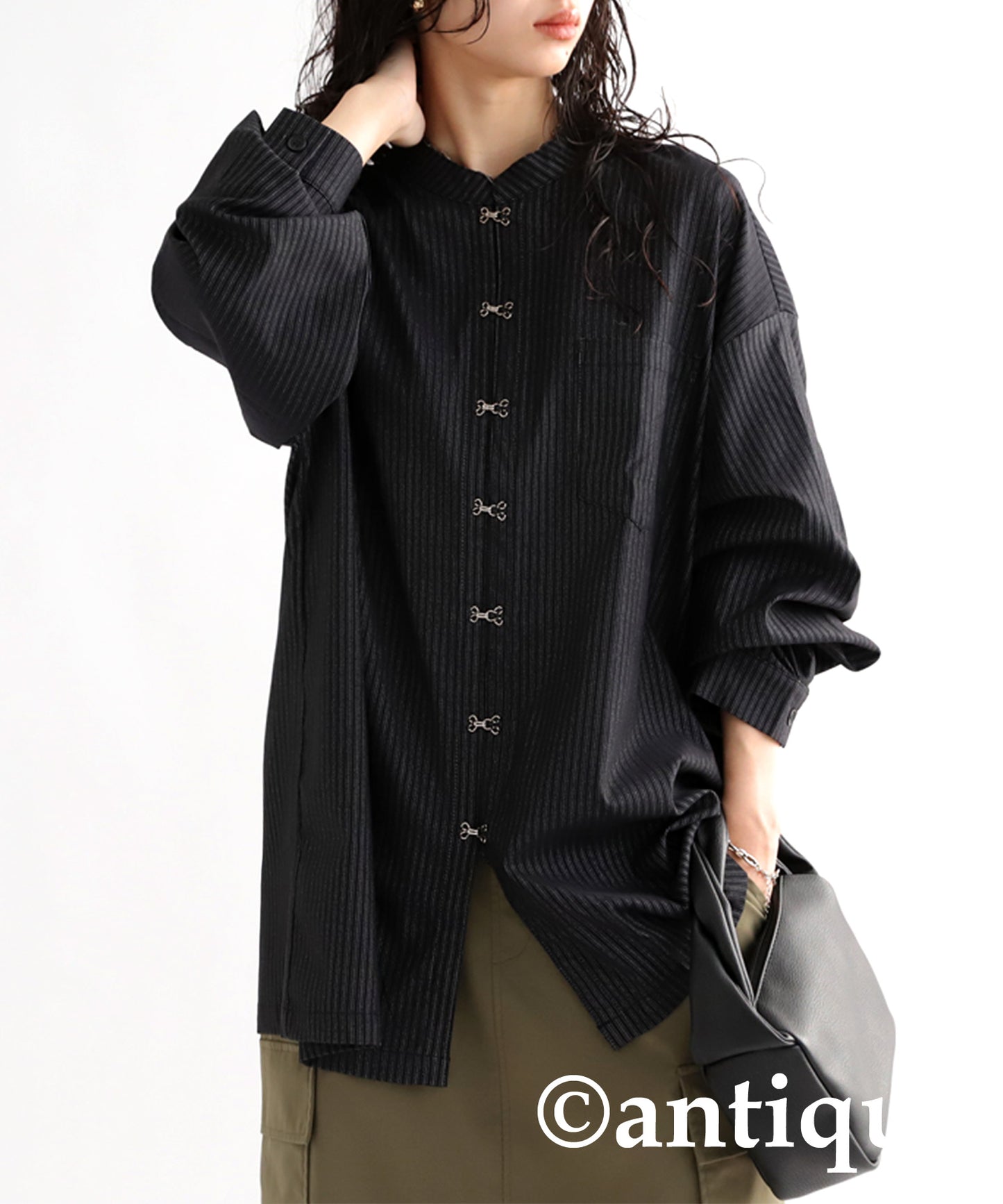 China-Style Striped Shirt Ladies