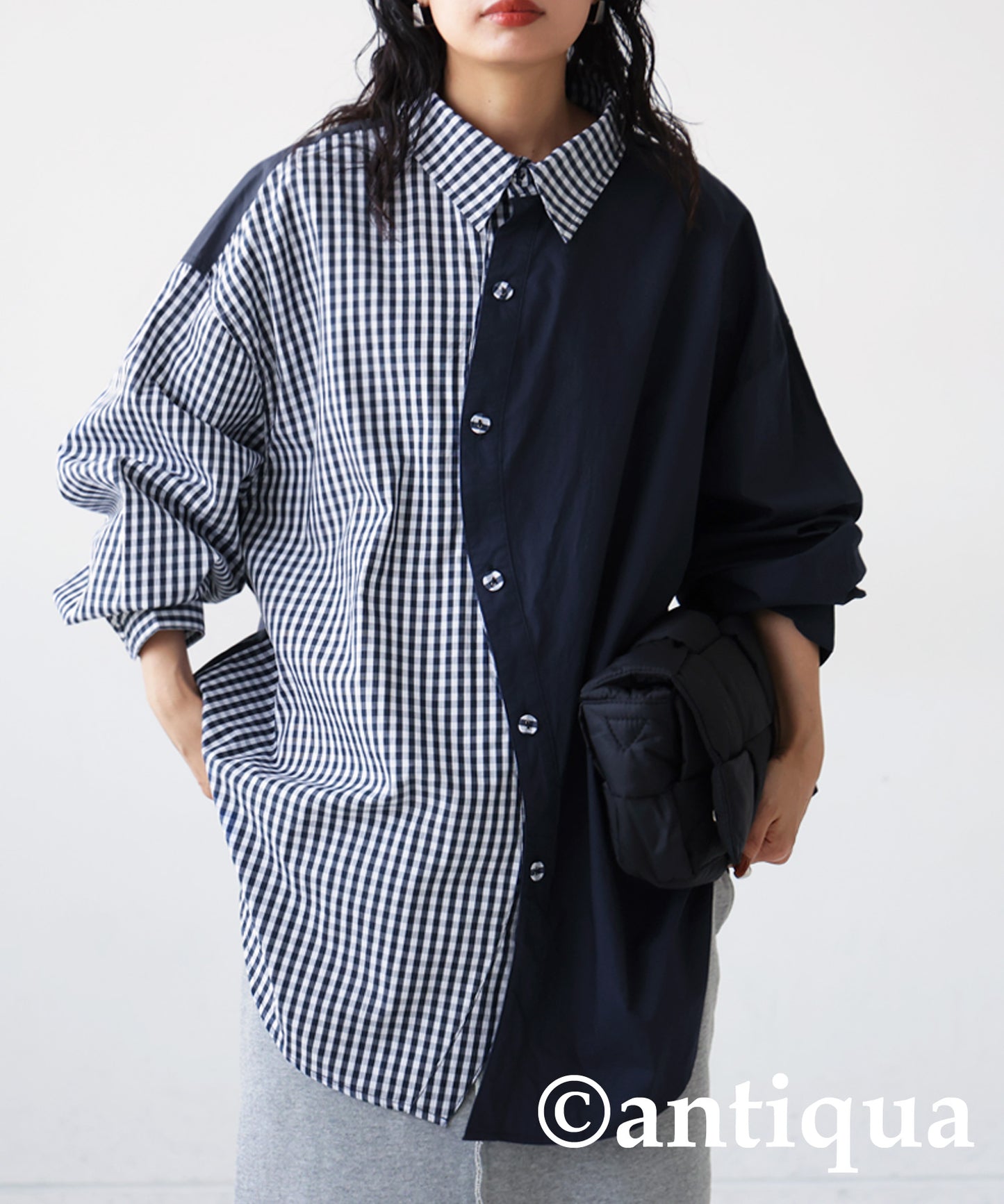 Checkd Wave Bicolor Shirt Ladies