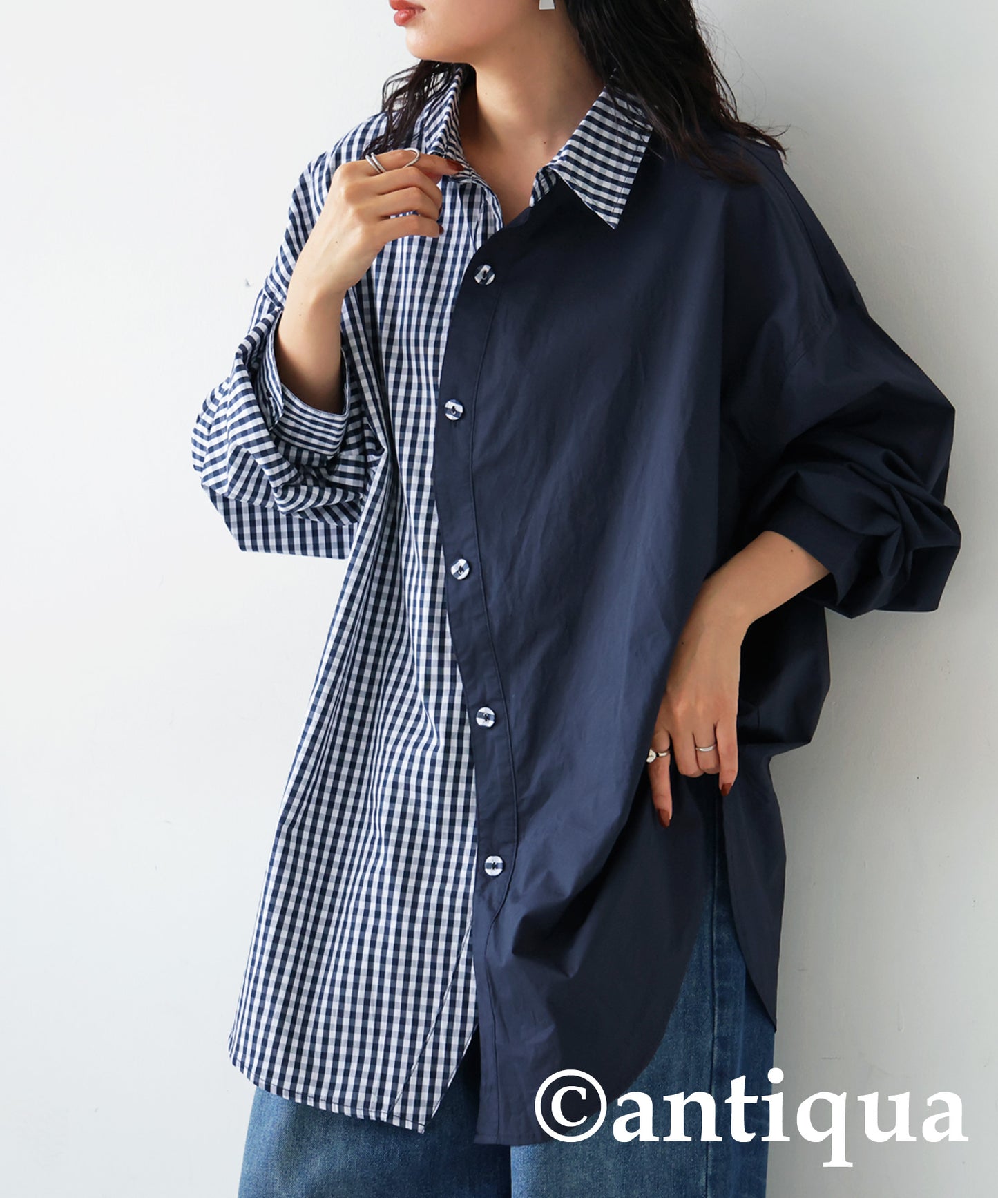 Checkd Wave Bicolor Shirt Ladies