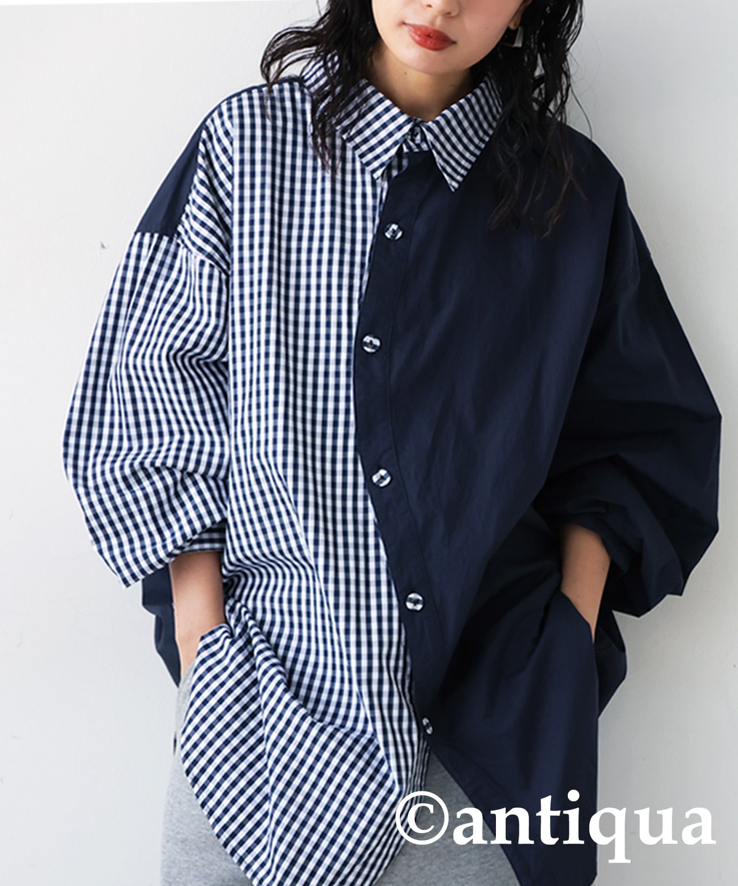 Checkd Wave Bicolor Shirt Ladies