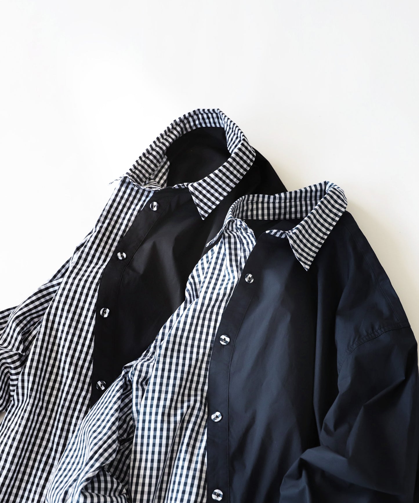 Checkd wave bicolor shirt Men's