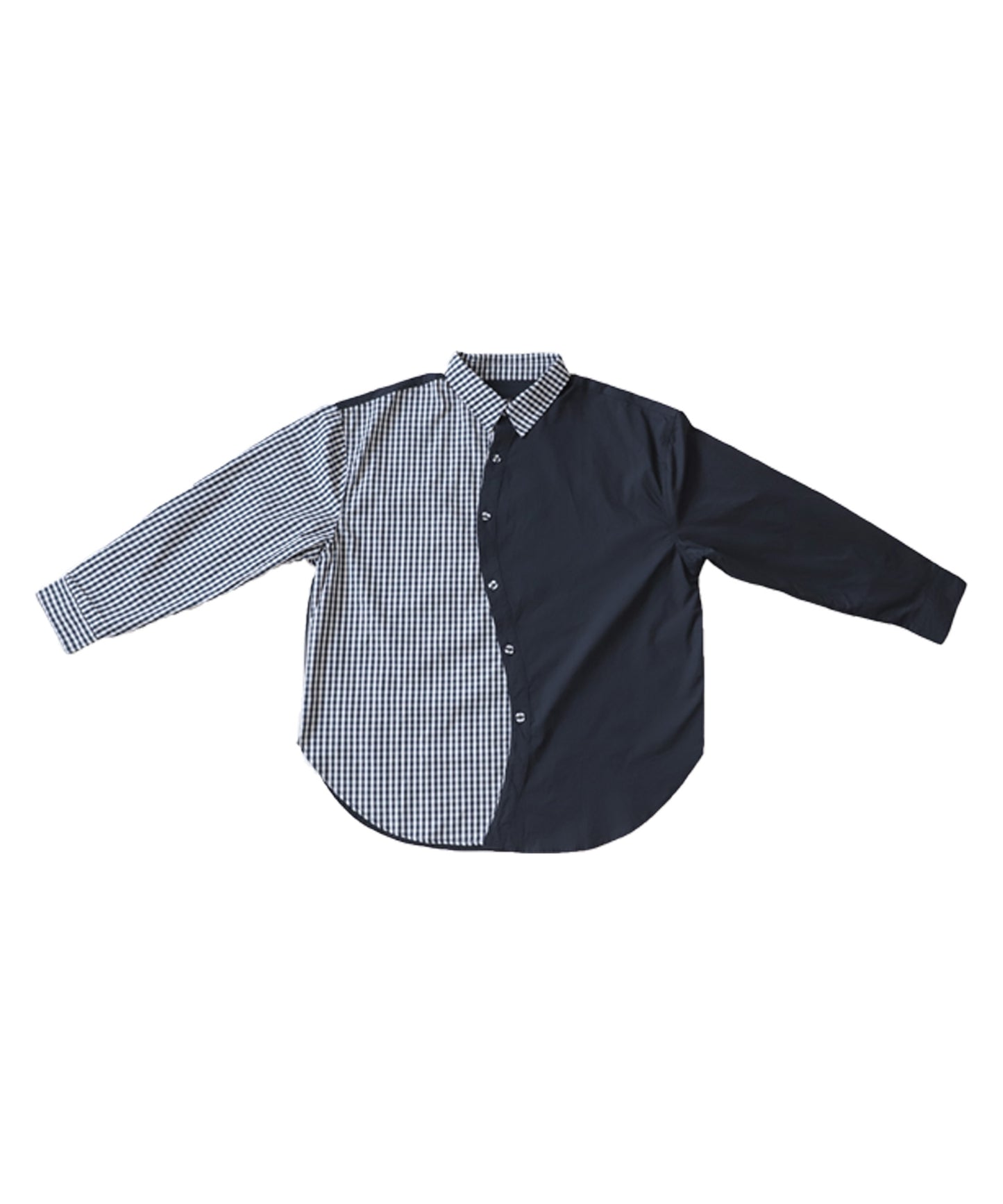 Checkd wave bicolor shirt Men's