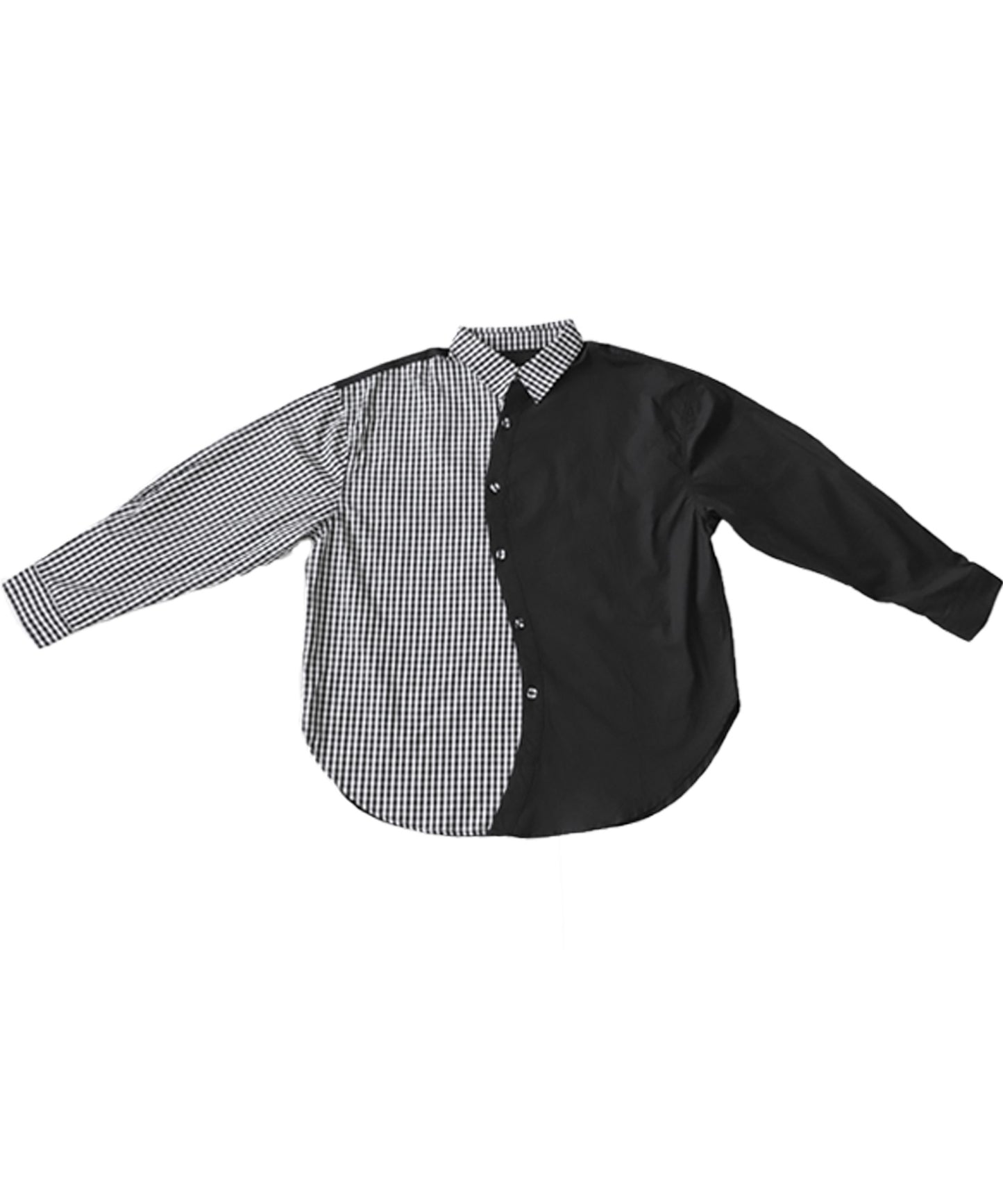 Checkd wave bicolor shirt Men's