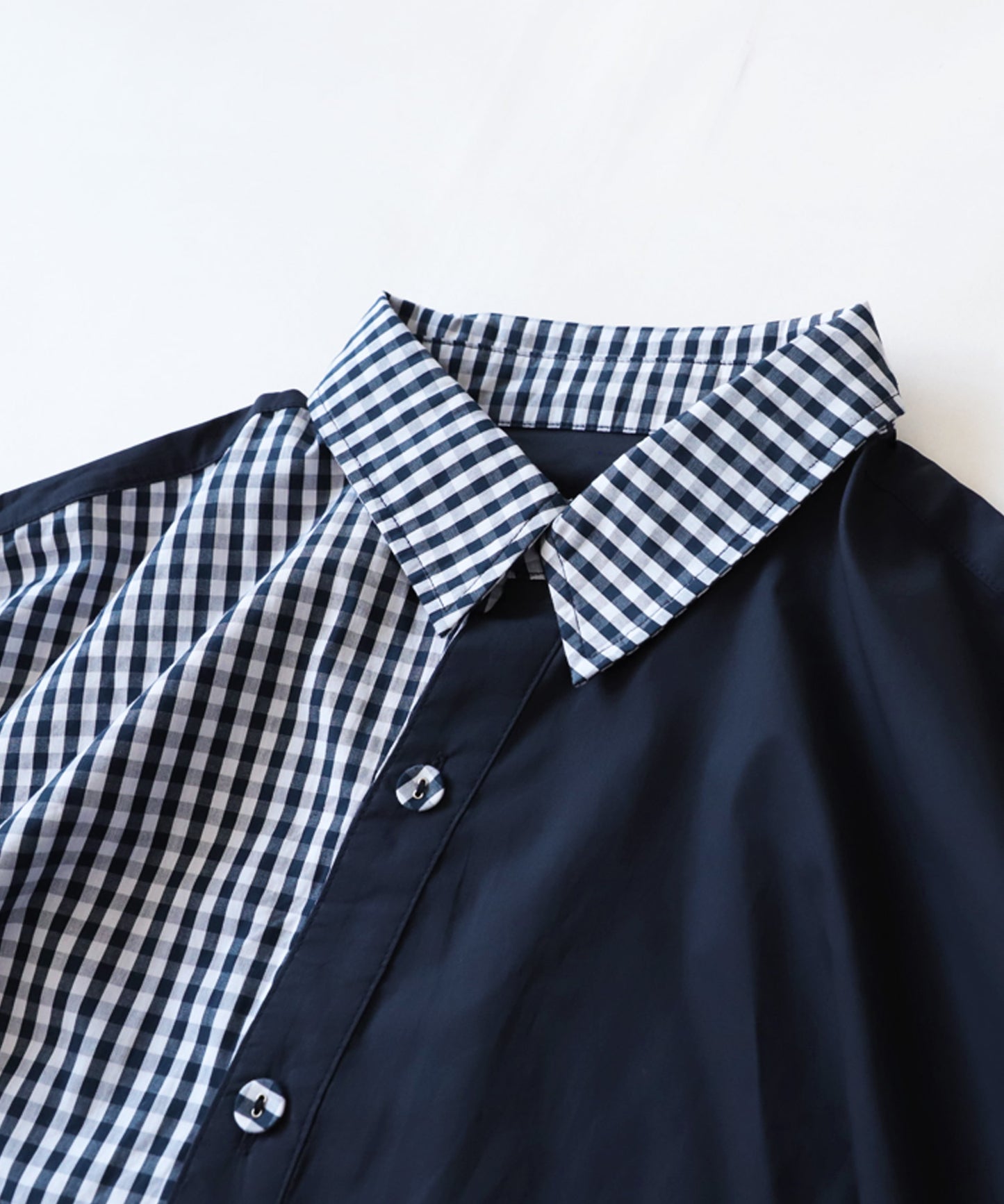 Checkd wave bicolor shirt Men's