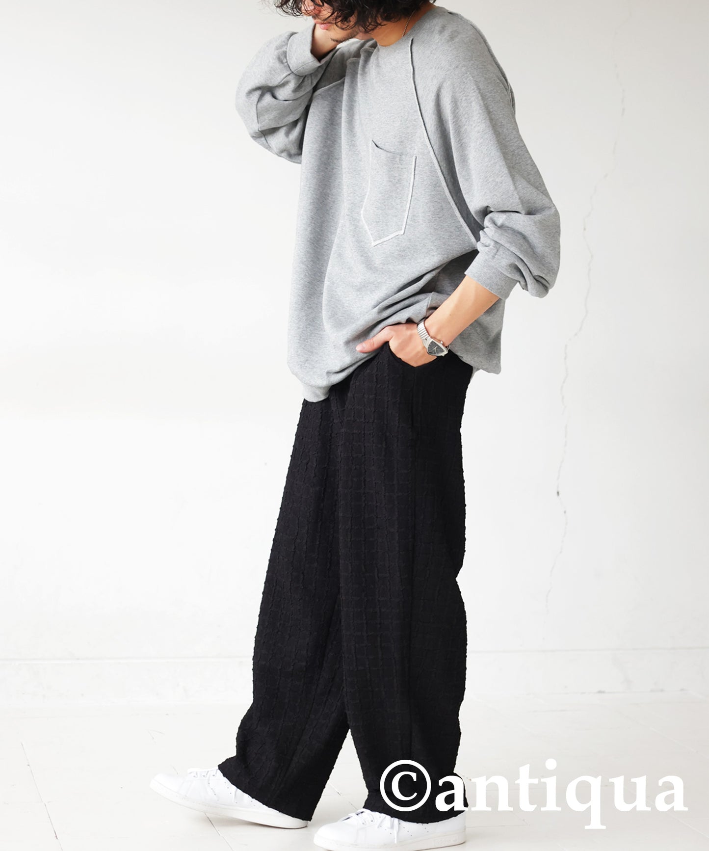 Design Pants with Grid Men's