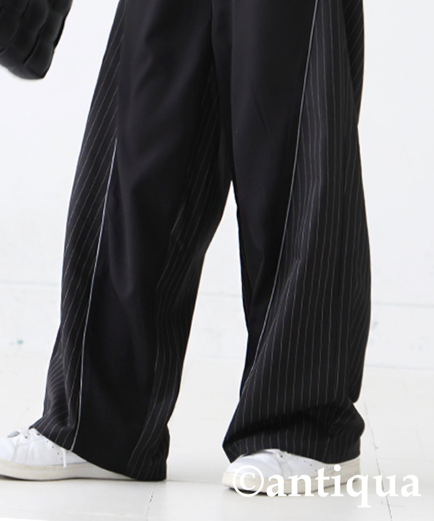 Striped Switching Wide Pants Ladies