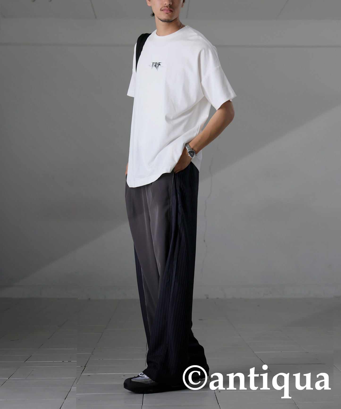 Striped Switching Wide Pants Men's