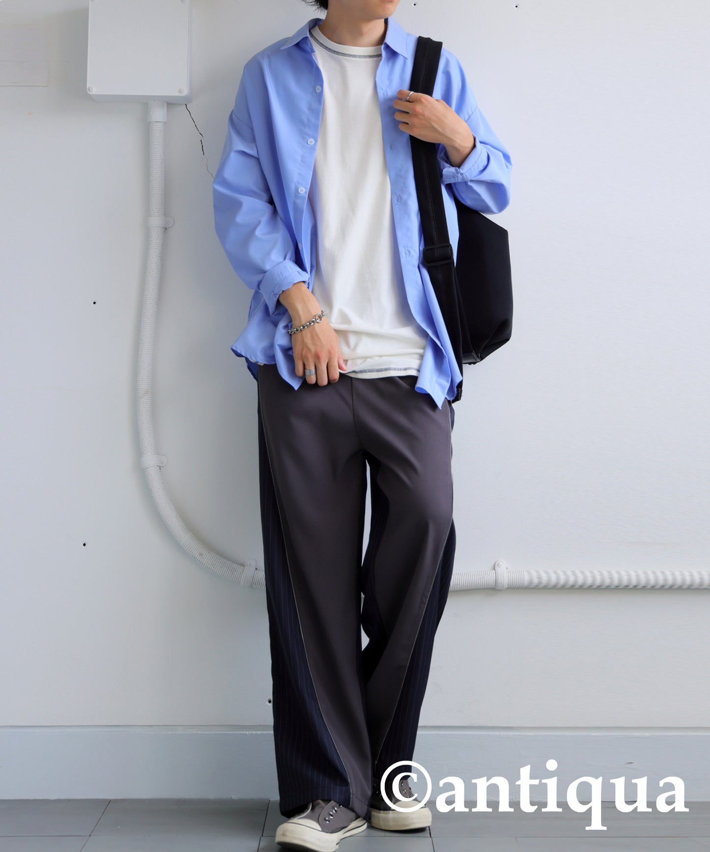 Striped Switching Wide Pants Men's