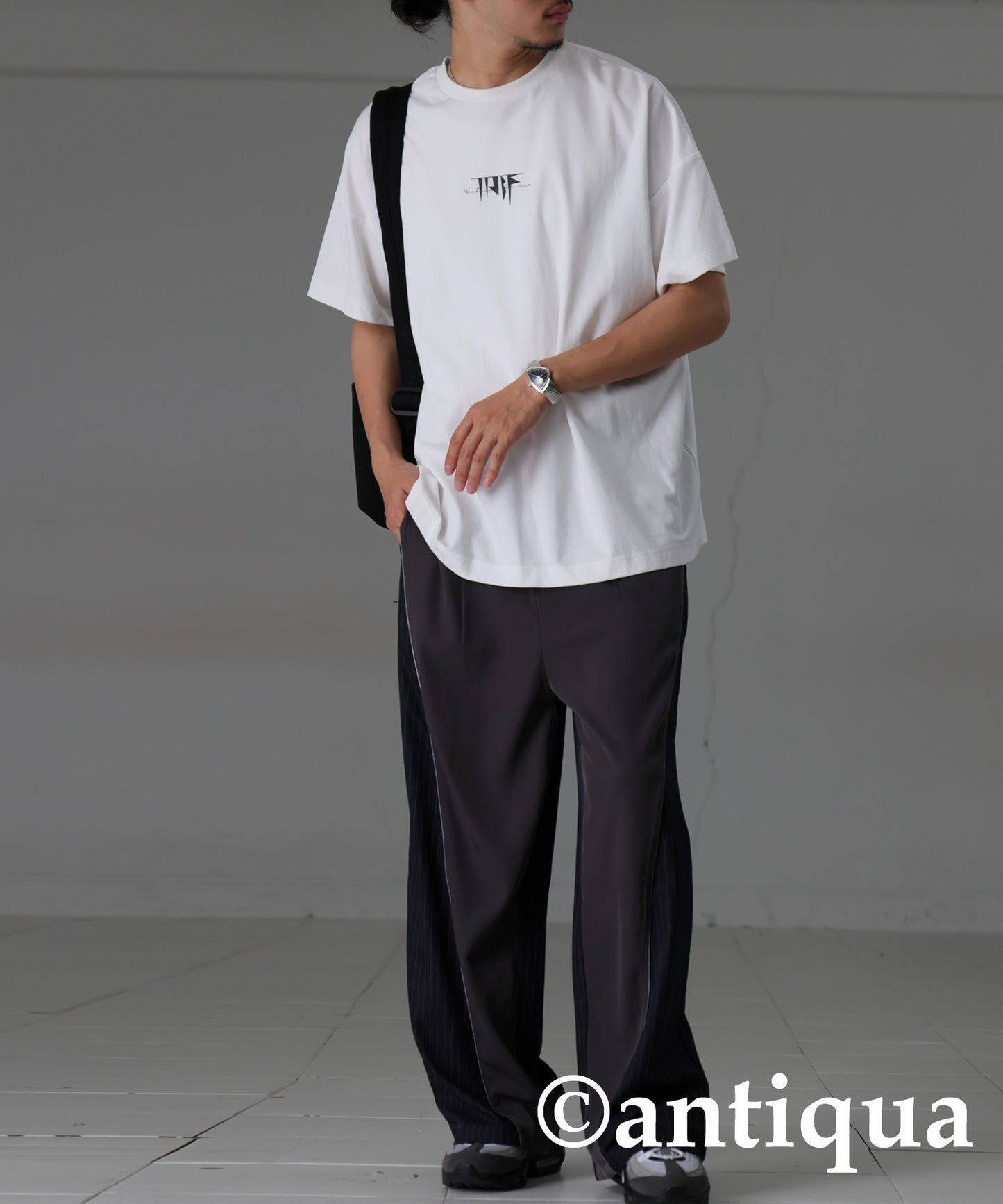 Striped Switching Wide Pants Men's