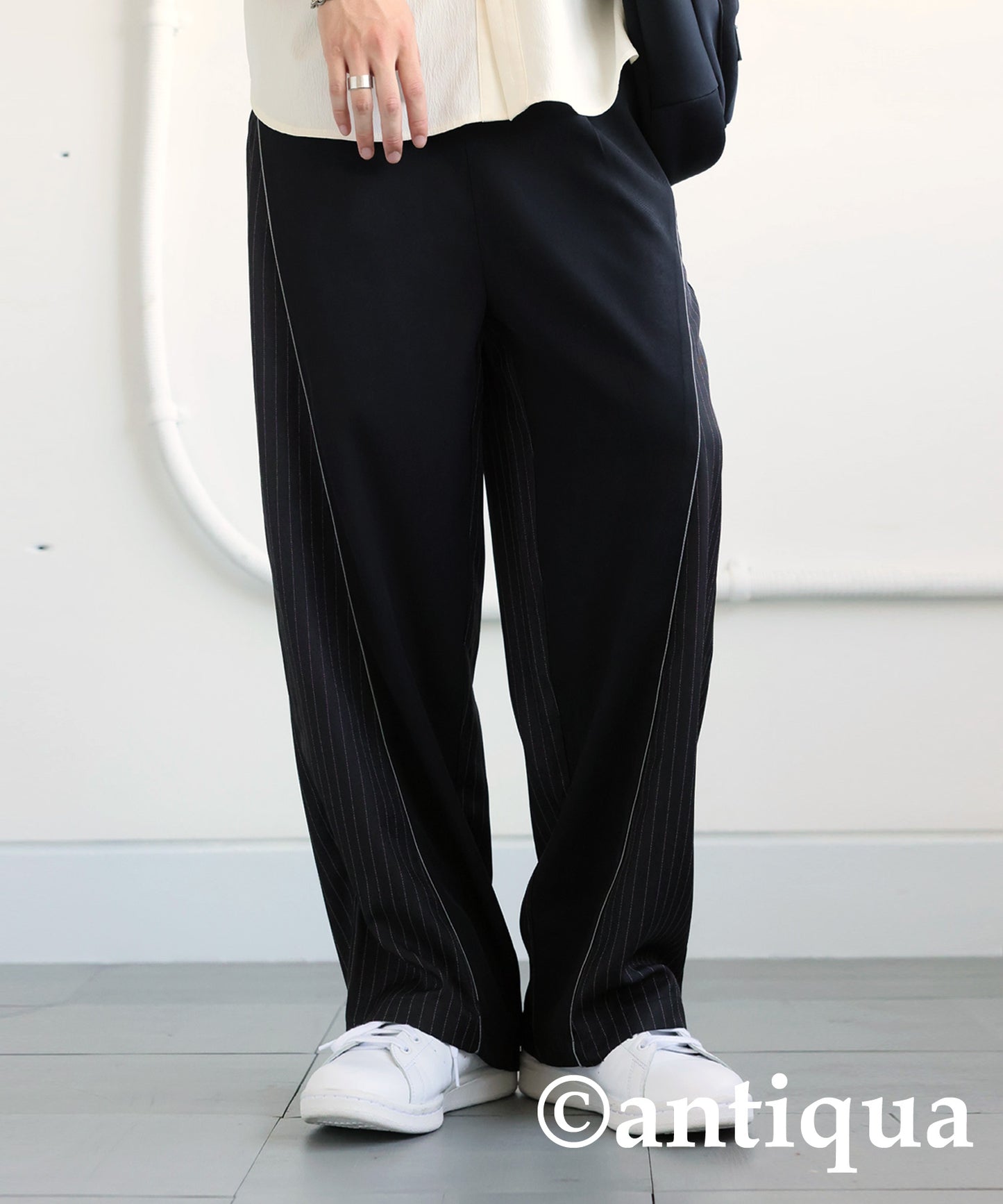 Striped Switching Wide Pants Men's