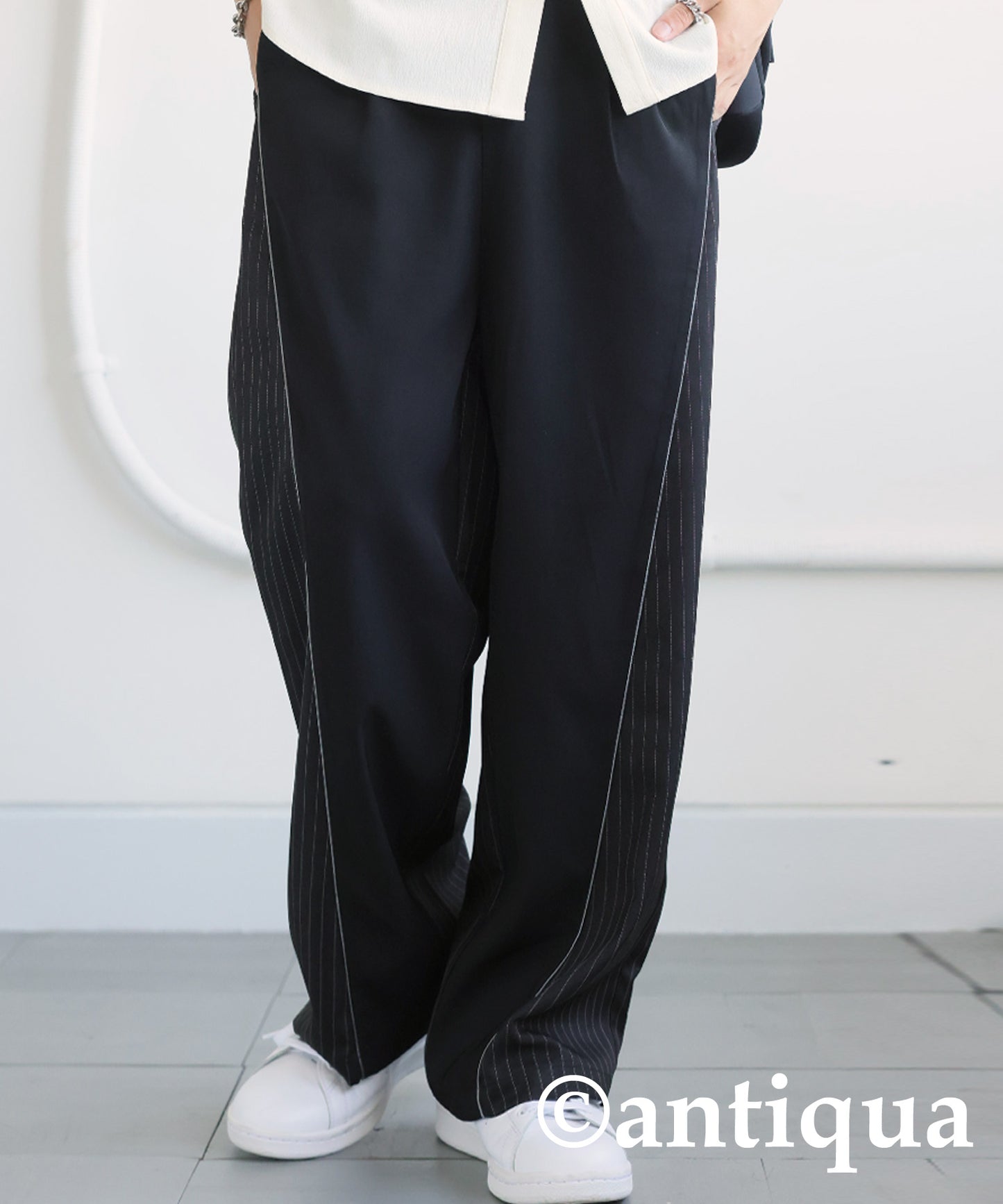 Striped Switching Wide Pants Men's