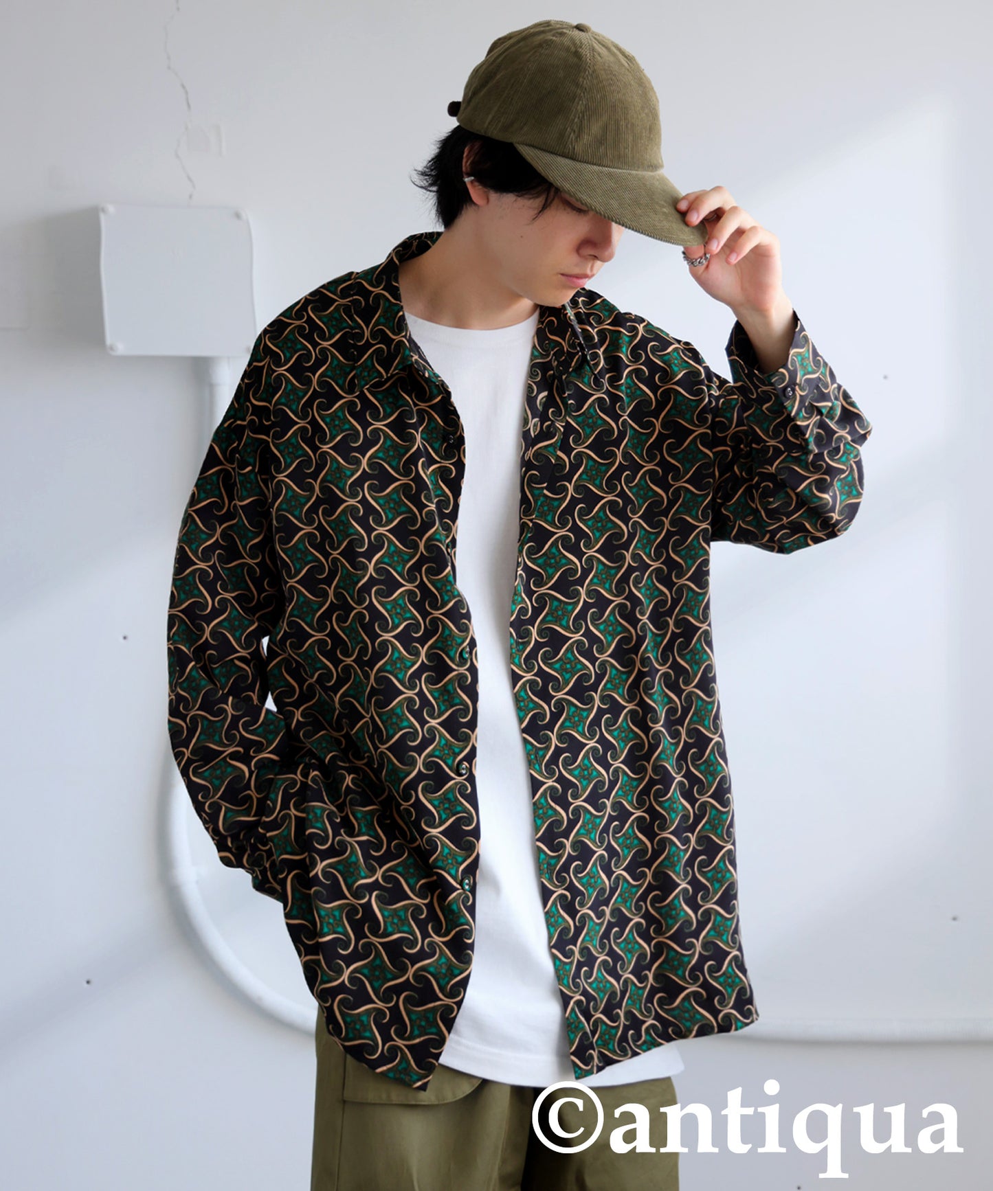 Retro Pattern Shirt Men's