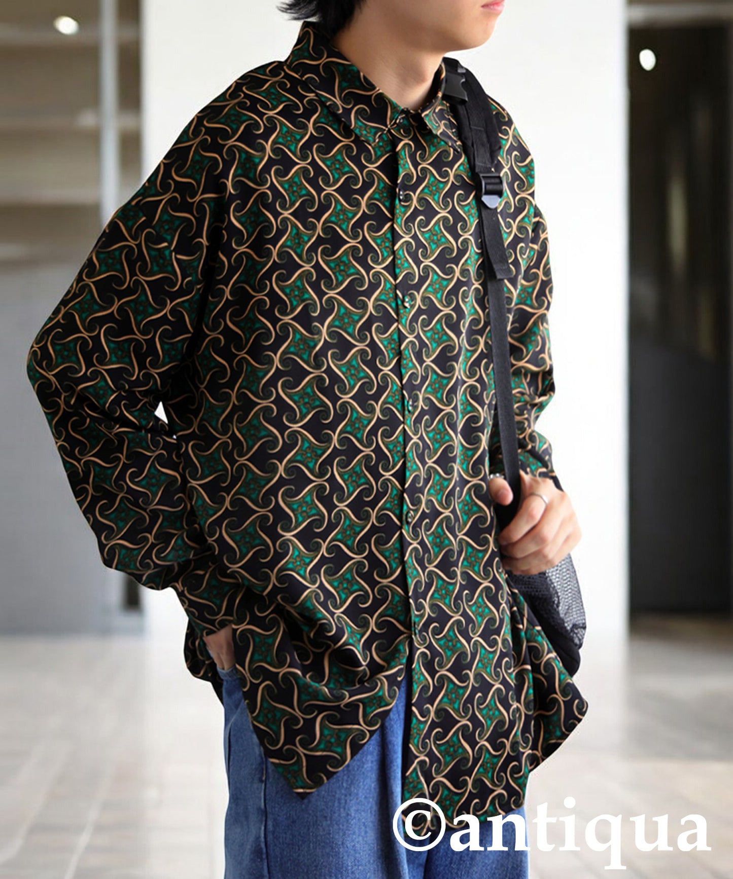 Retro Pattern Shirt Men's