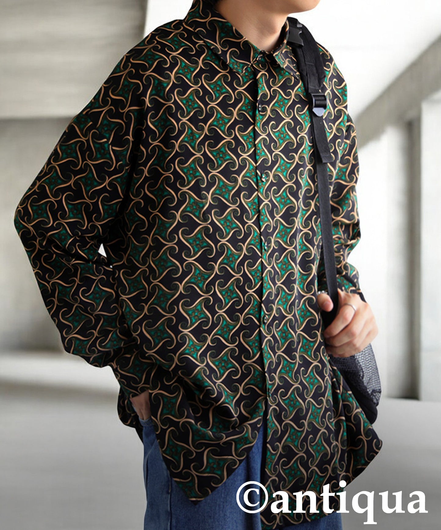 Retro Pattern Shirt Men's