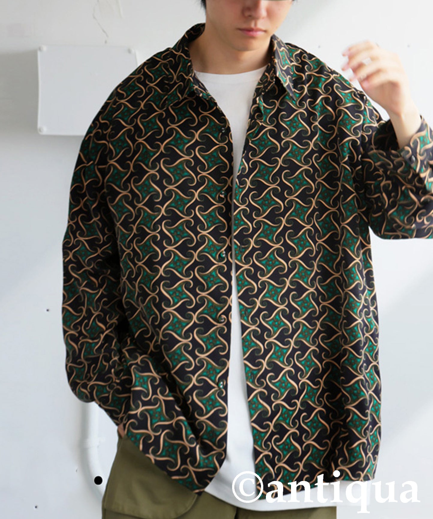 Retro Pattern Shirt Men's