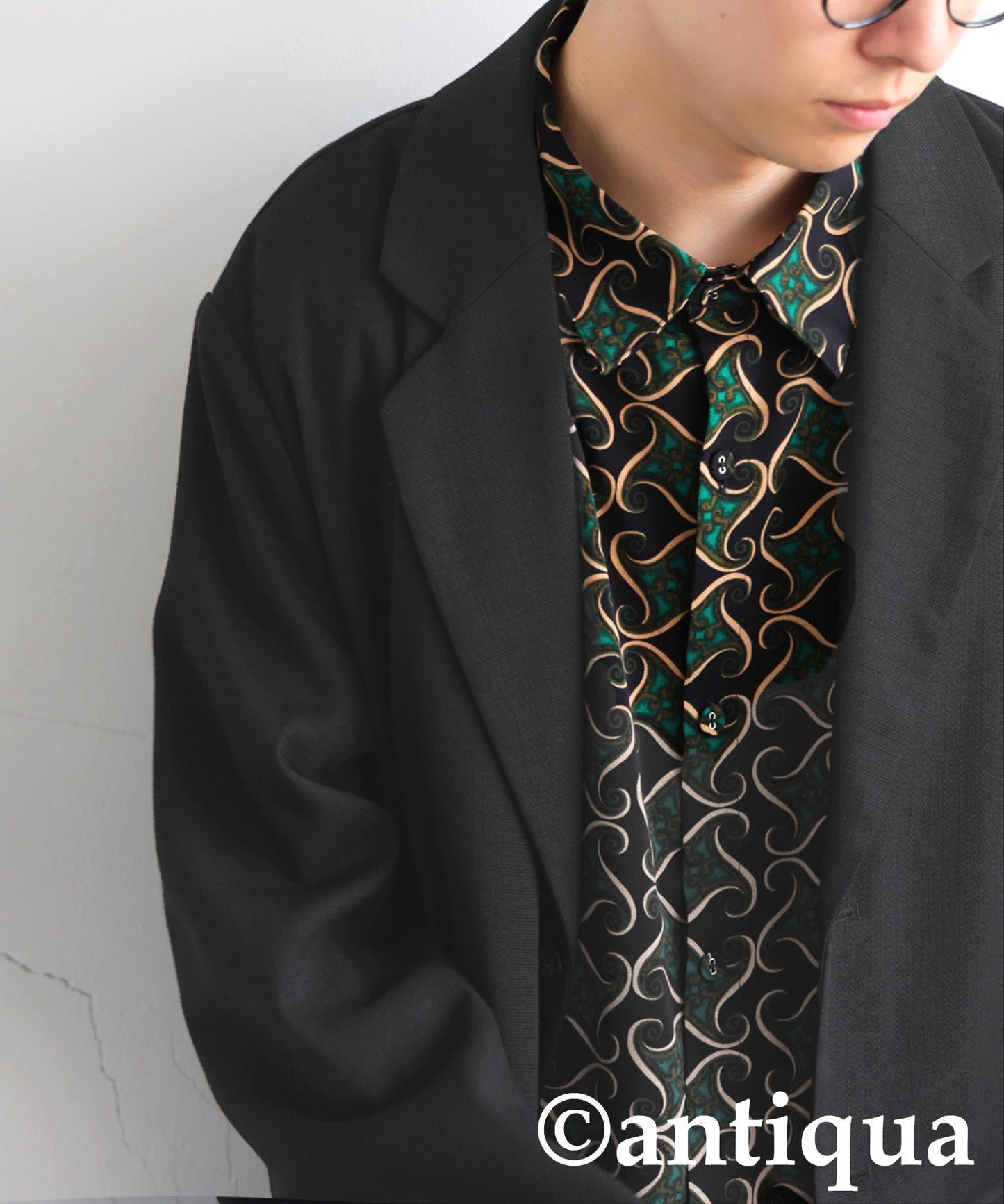 Retro Pattern Shirt Men's