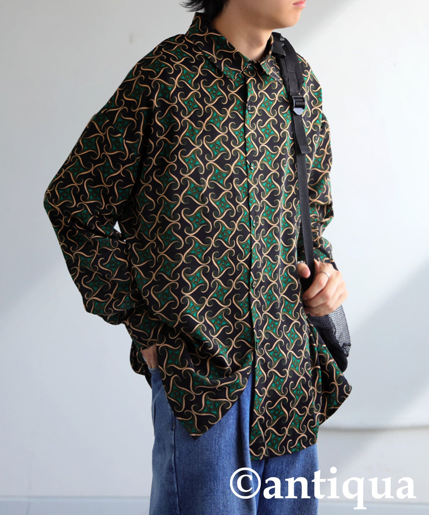 Retro Pattern Shirt Men's