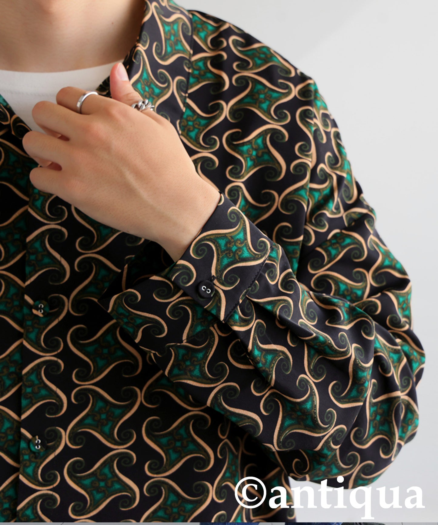 Retro Pattern Shirt Men's