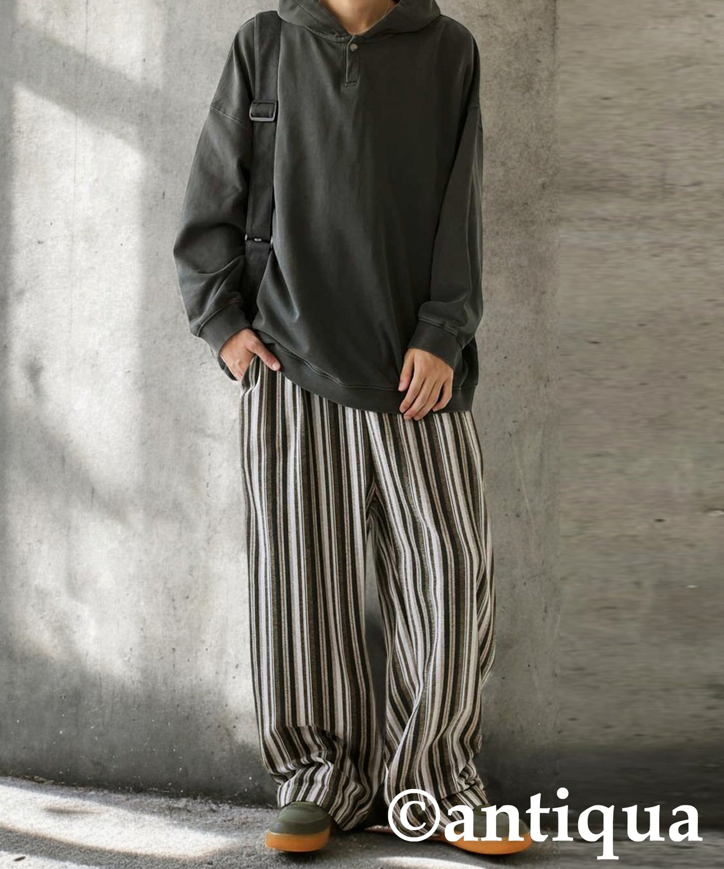 Striped Tuck Wide Pants Men's