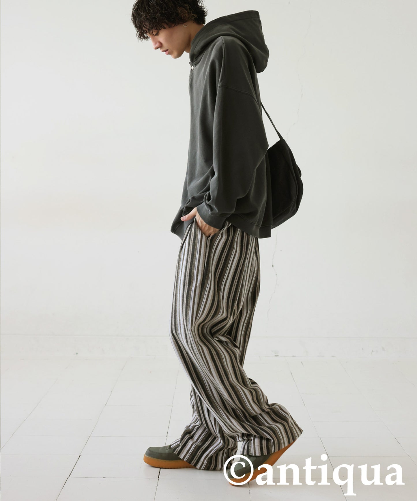 Striped Tuck Wide Pants Men's