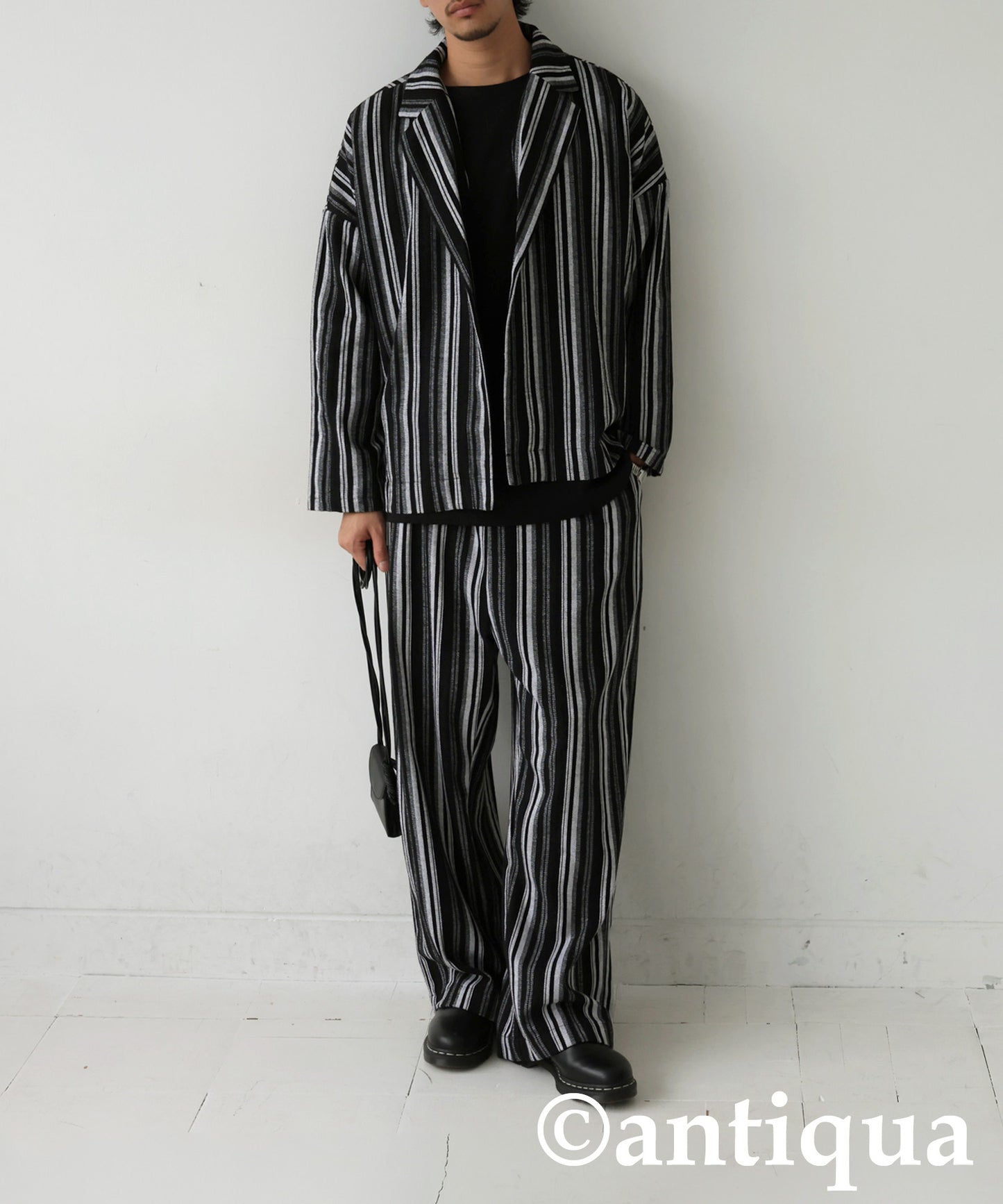 Striped Tuck Wide Pants Men's