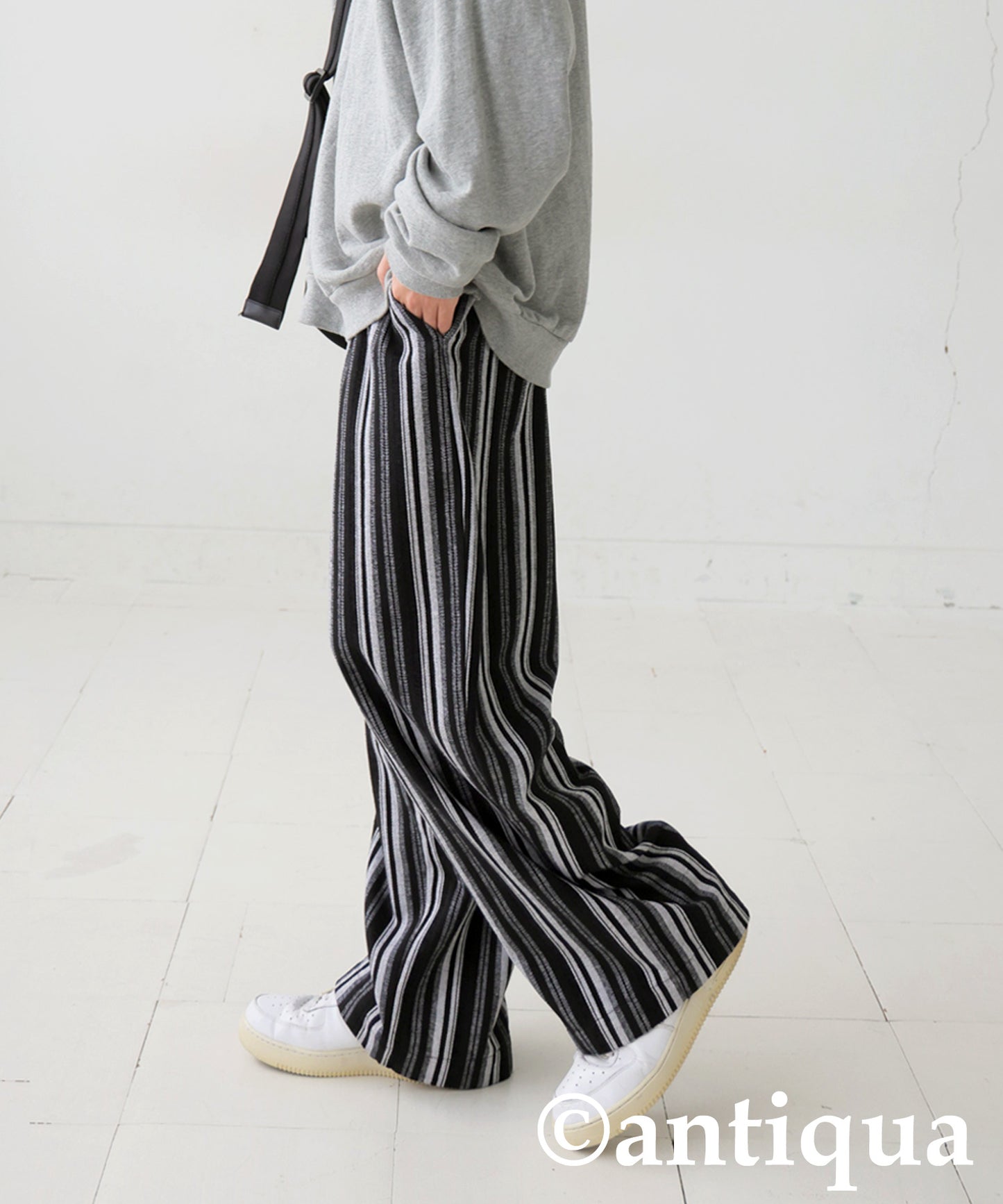 Striped Tuck Wide Pants Men's