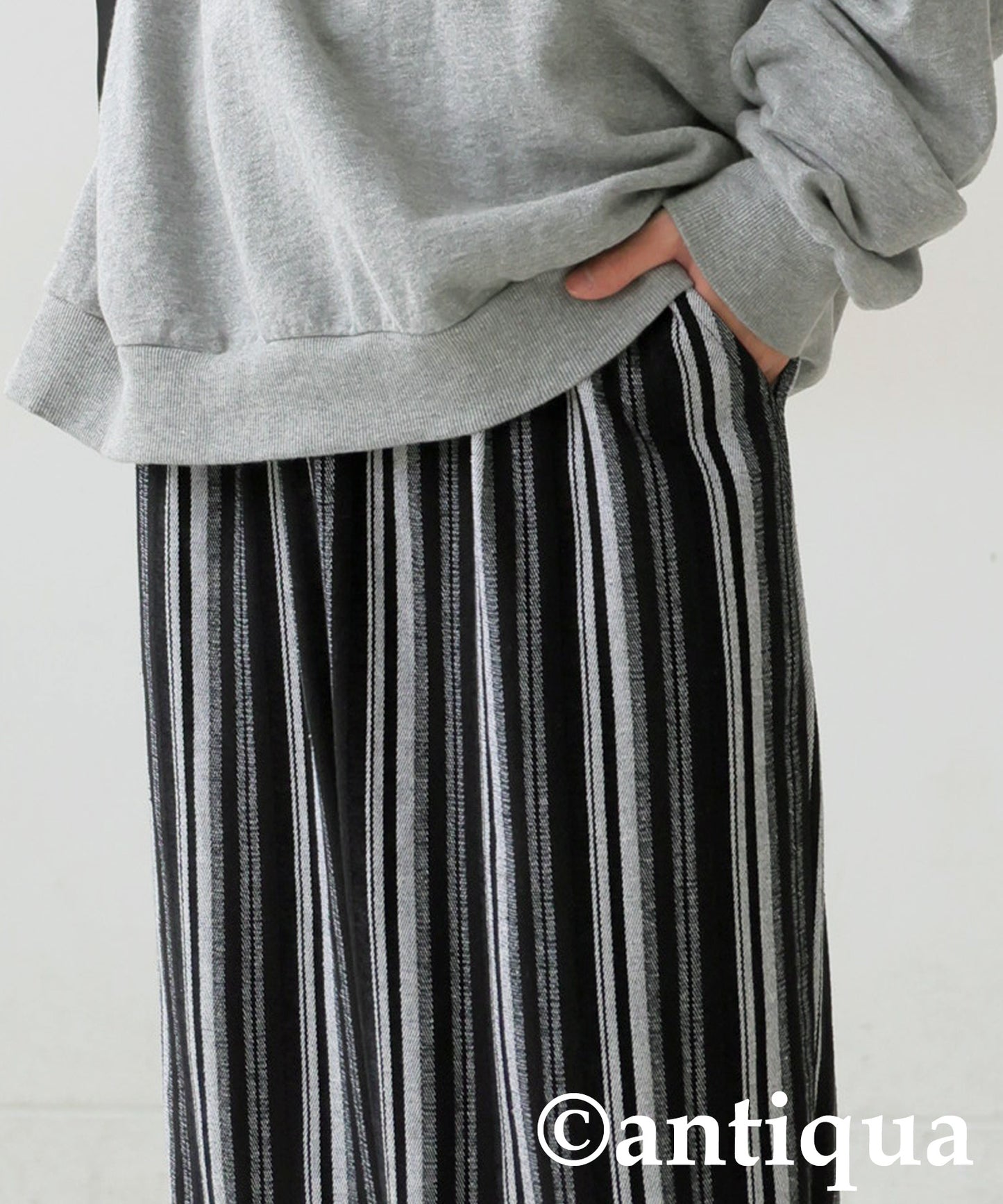 Striped Tuck Wide Pants Men's