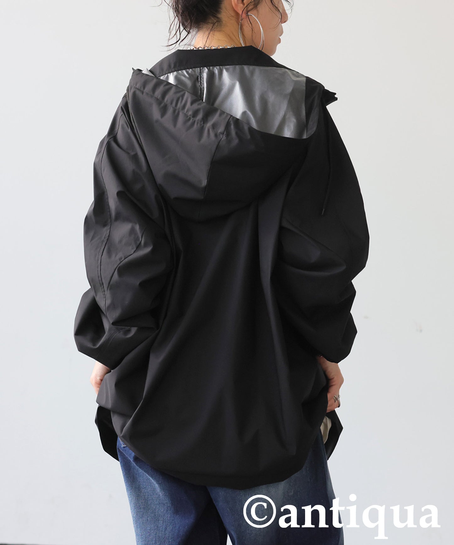 Color-Block Nylon Hoodie Ladies