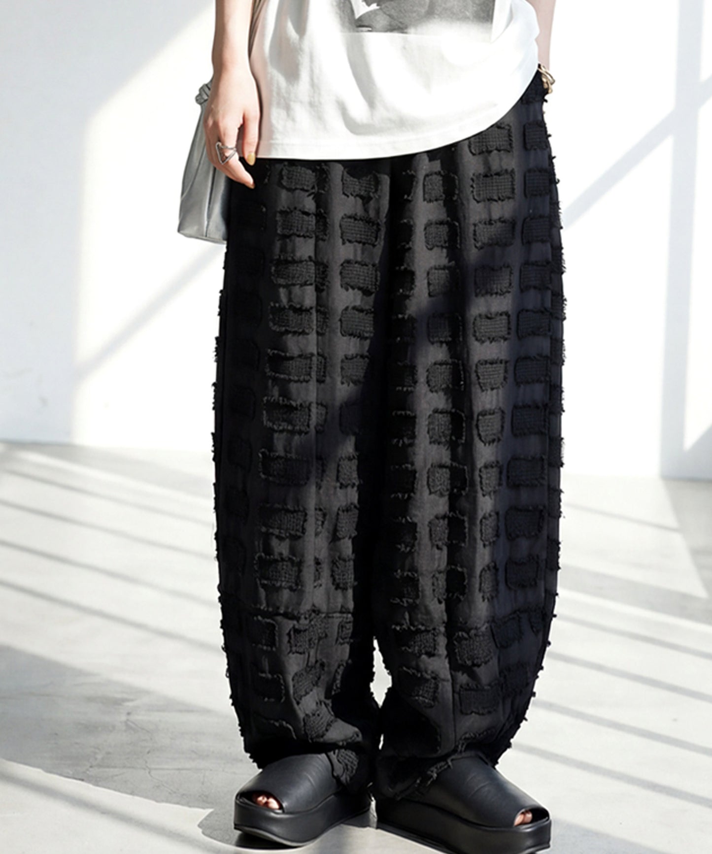 Jacquard Fringe Wide-Leg Pants Ladies